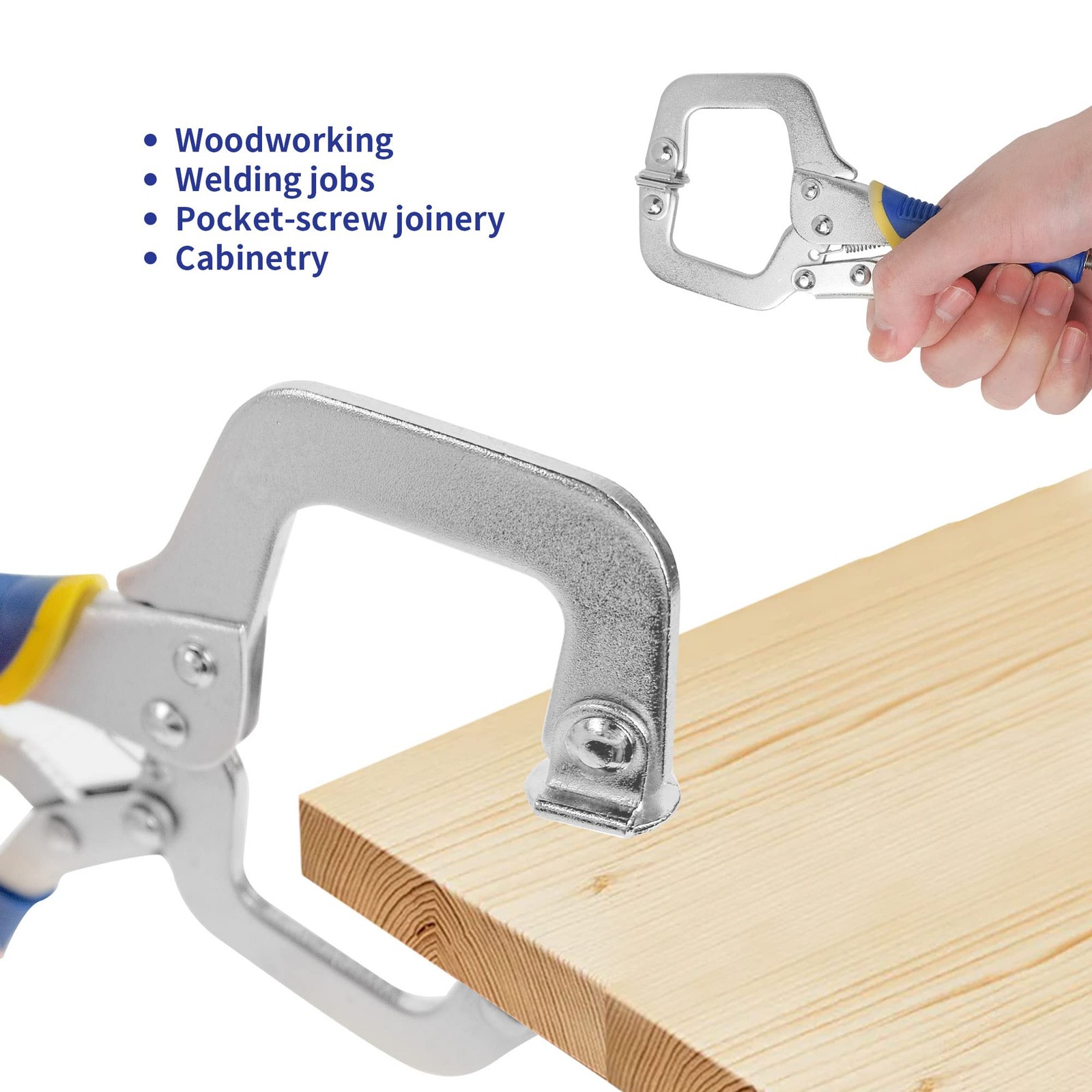 3pcs Grip Pliers C Shape, 15.24cm Grip Pliers Welding, Metal C Clamp for H…