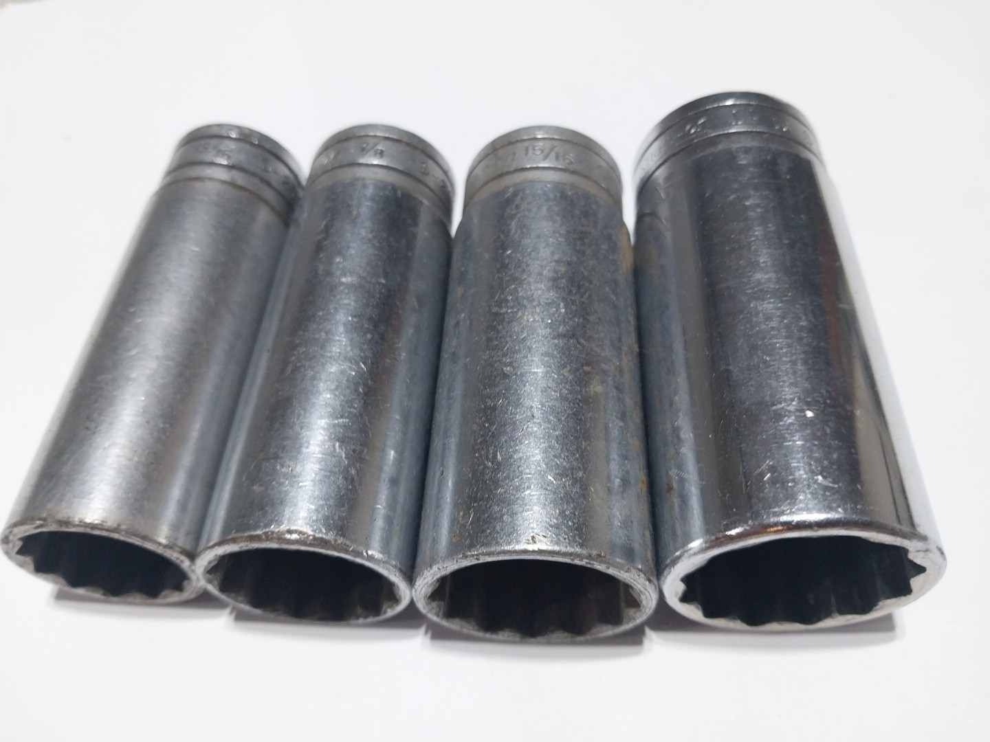 Snap On 1/2″ Dr Deep Sockets 13/16,7/8,15/16,1 1/16 » So#95