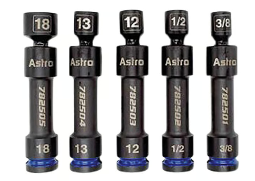 Astro Tools 78250, 5pc Universal Extended Drive Line Socket Set, 12pt, 1/2dr