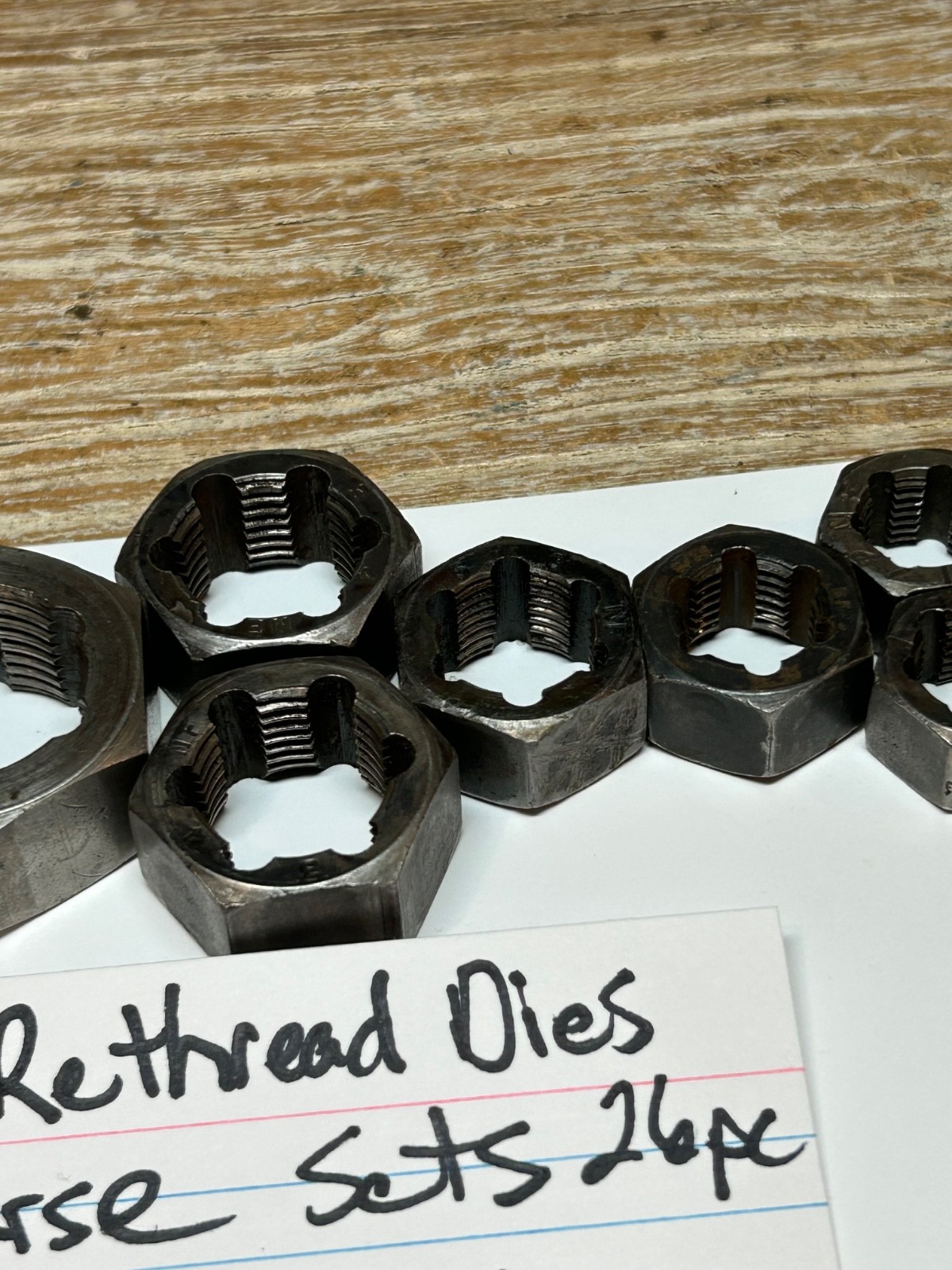 Snap On NF-SAE Fine & NC-USS Coarse Rethreading Dies Hex Nut Size Sets .25-1.25”
