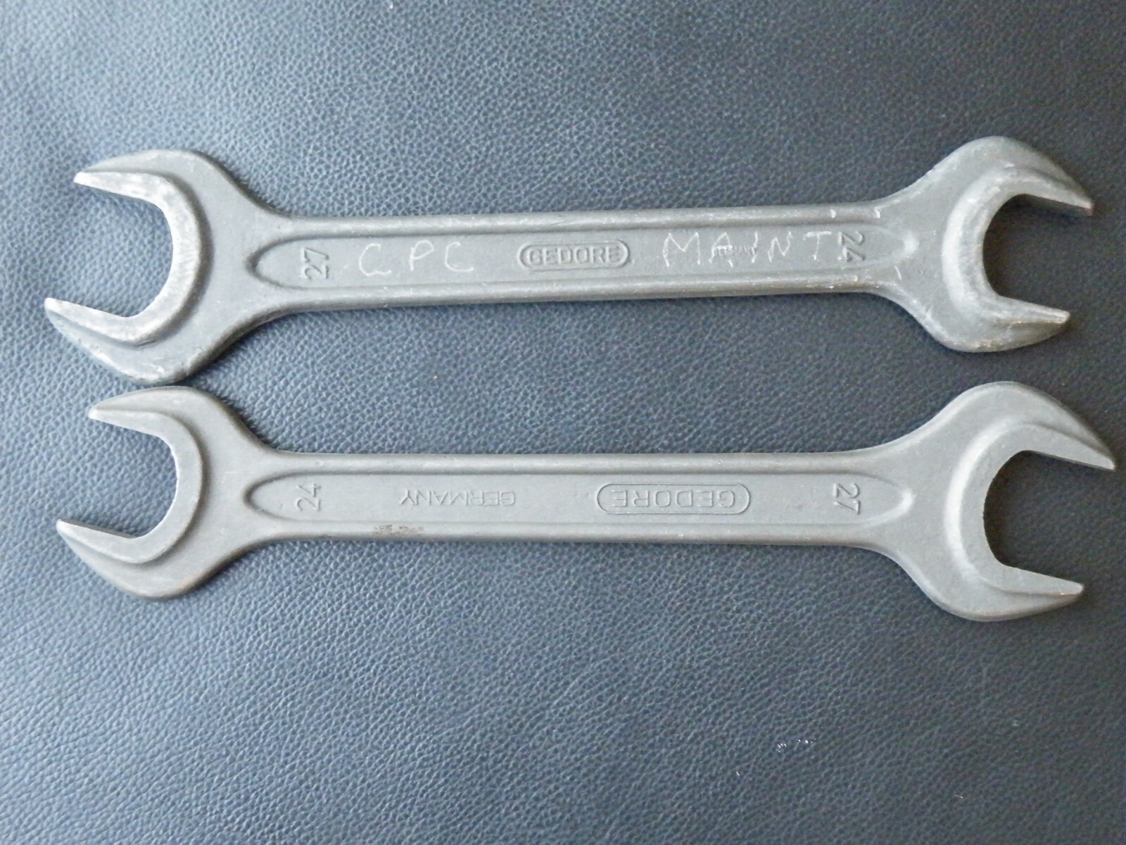 Vtg Gedore DIN895 Open Wrench 24x27mm(x2) + 27x32mm Germany + HOSHI FREE SHIP