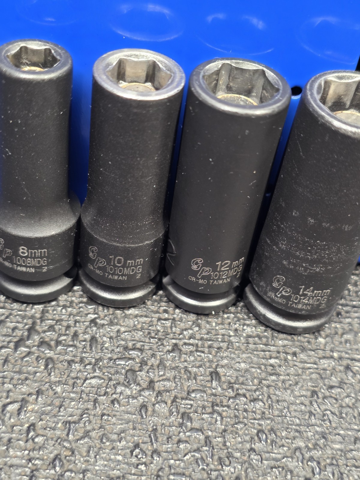 Grey Pneumatic GP 3/8″ Drive 8, 10, 12 & 14mm Magnetic Deep Impact Sockets Nice