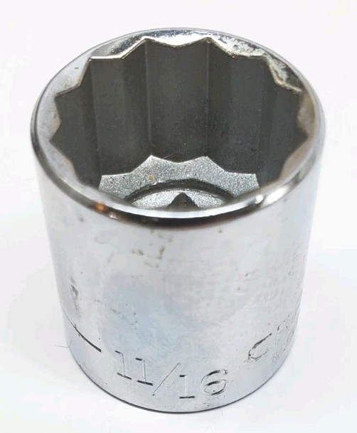 Craftsman 3/8″ Drive 11/16″ 12 Point Shallow Socket SAE -G- 44336 USA