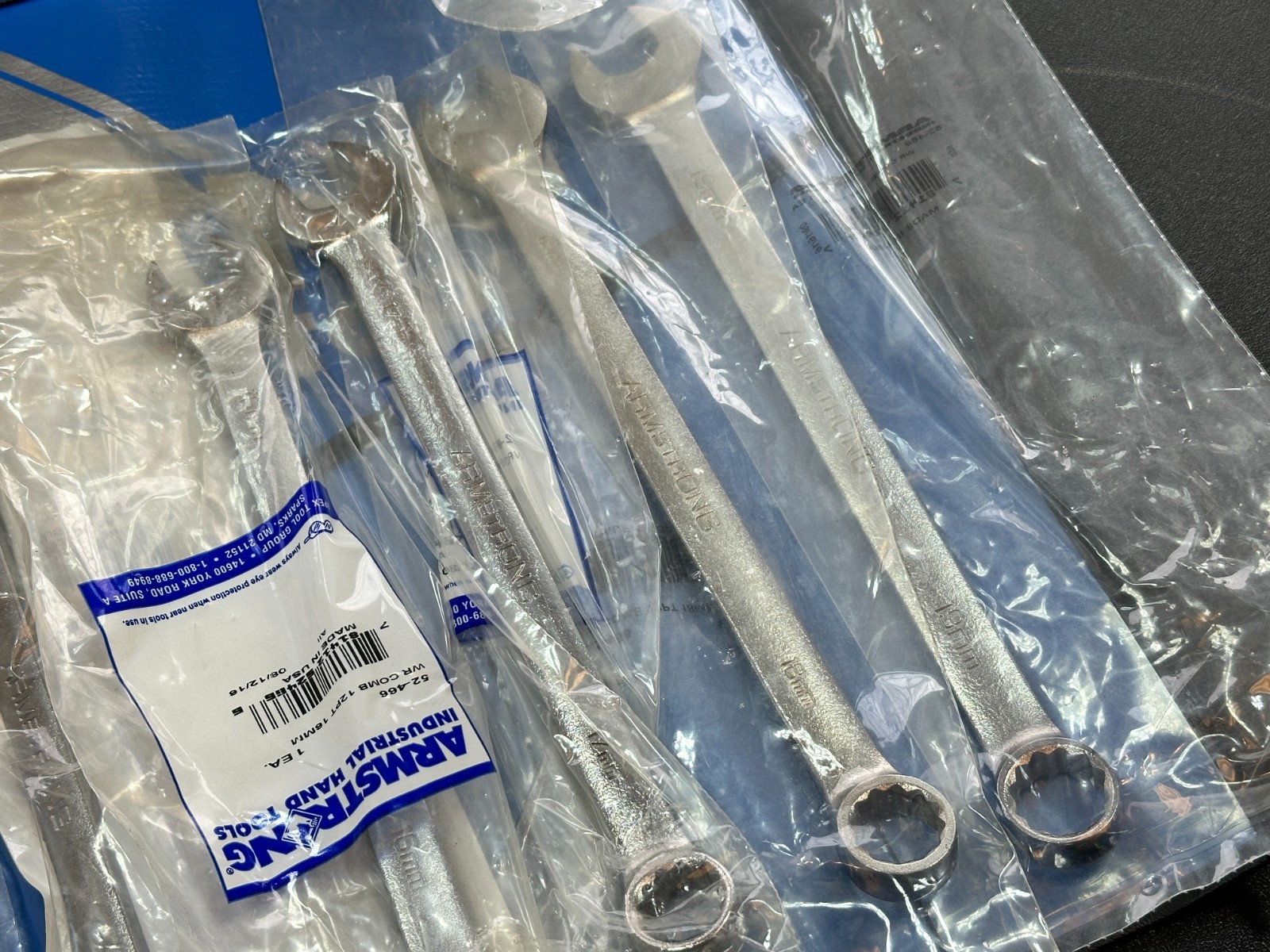 Armstrong Tools USA 52-677 10pc Metric Satin Long Combination Wrench Set NEW NOS