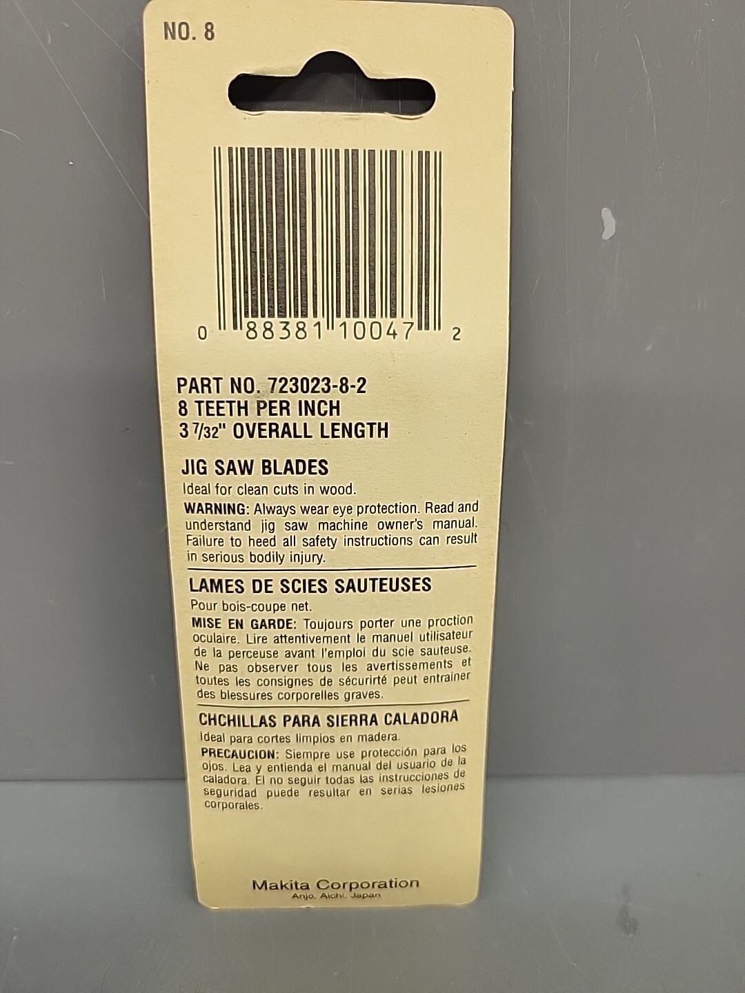 Makita No. 8 JigSaw Blade 723023-8-2 WOOD 8 Teeth TPI New Old Stock