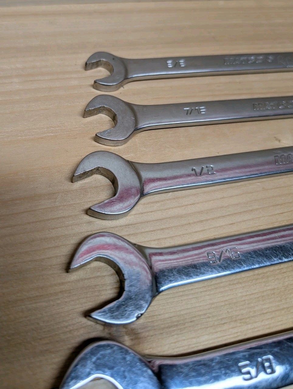 Matco Tools GRRCL 12 Point SAE Reversible Ratcheting Wrench Set USA 7 Piece