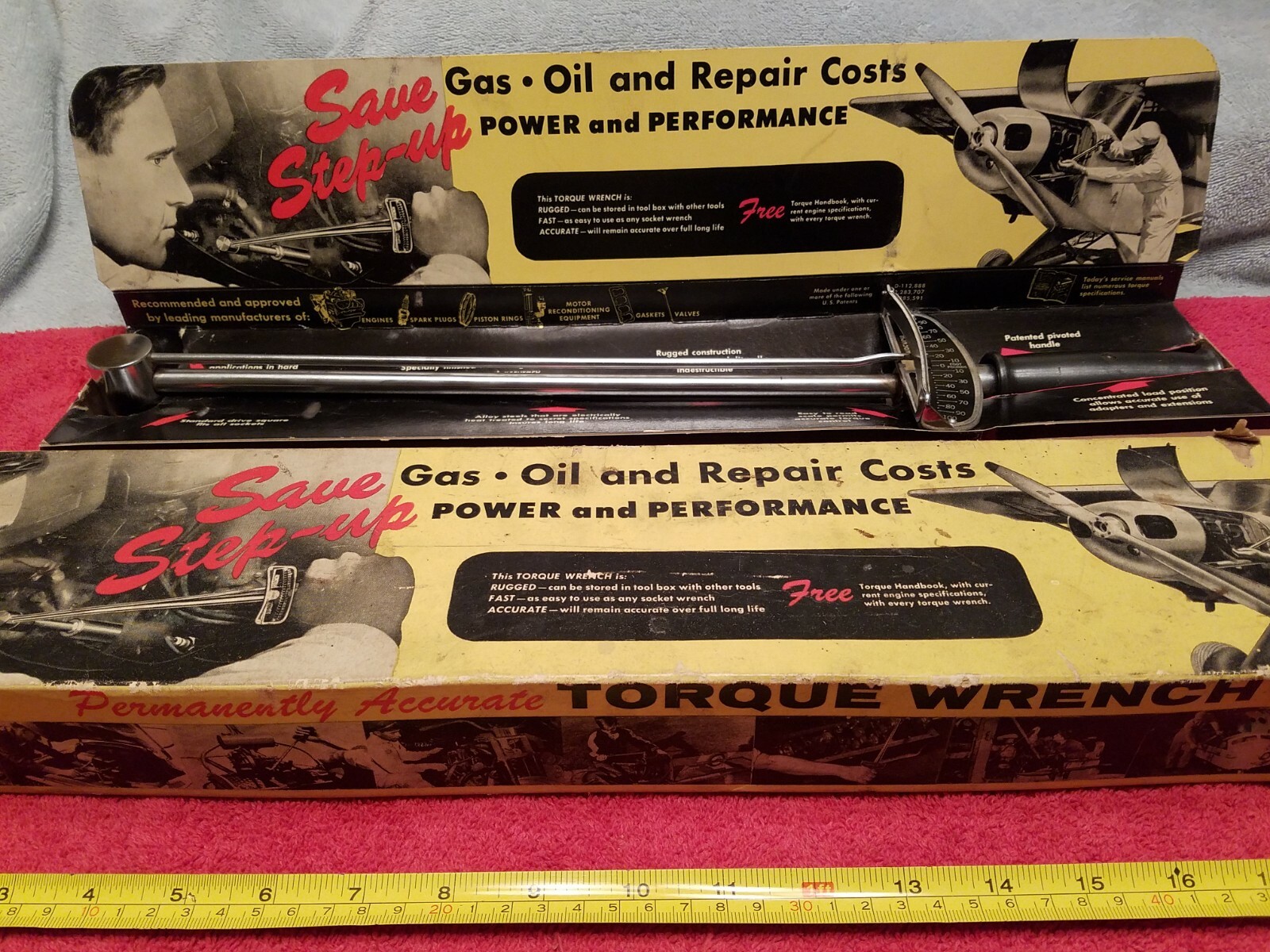 TRACTOR SUPPLY 1/2″ DRIVE BEAM TYPE TORQUE WRENCH A450 WITH BOX VINTAGE USA