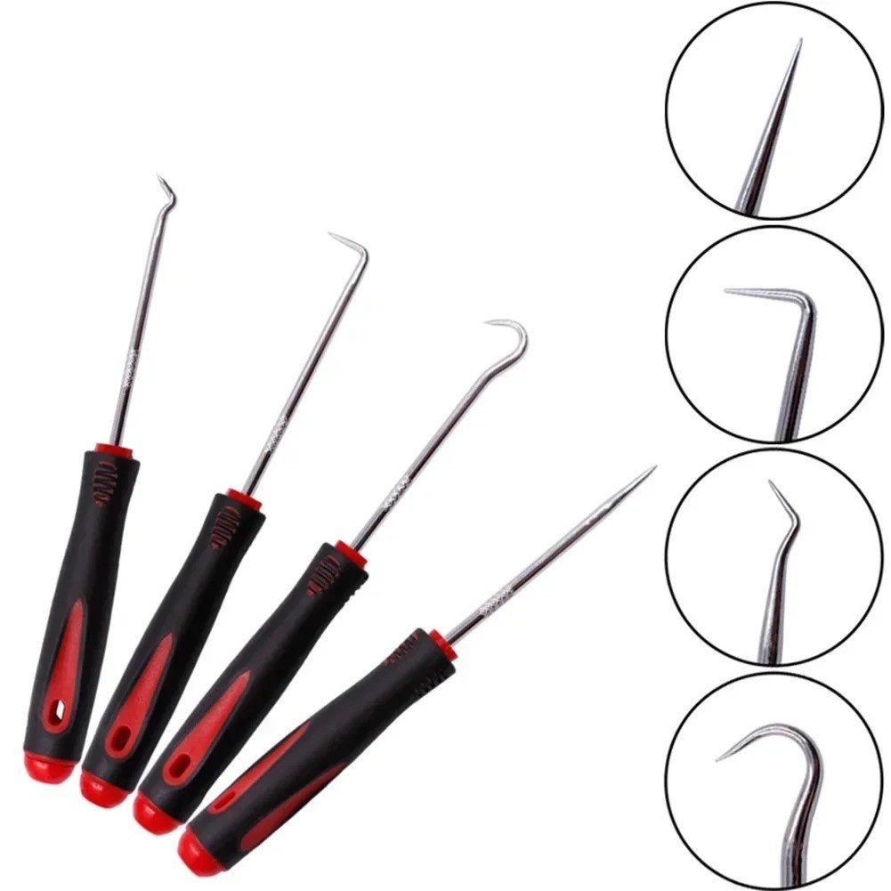 4pc Auto Pick & Hook Set – O-Ring Oil Seal Remover & Gasket Puller Repair Tools