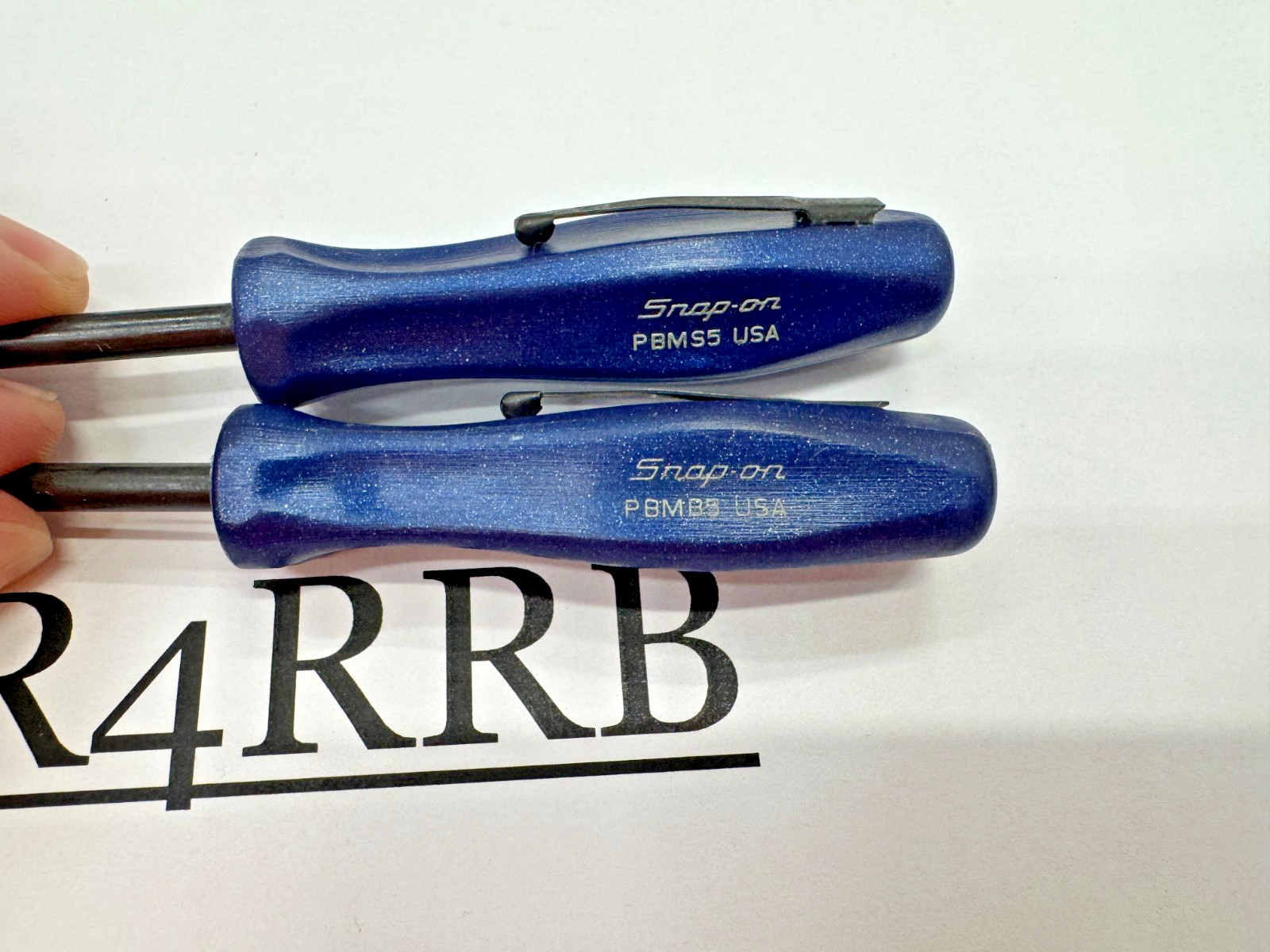 Snap-on Tools USA NEW 2pc POWER BLUE 5″ Length Straight Bent Mini Pocket Prybar