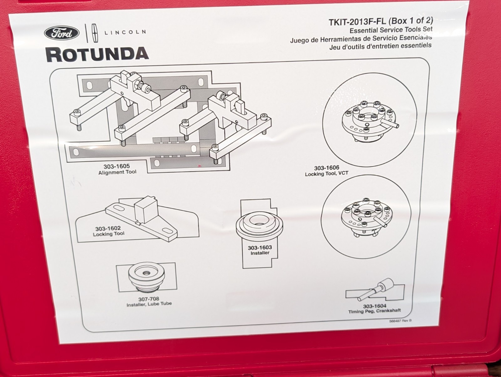 Ford Rotunda TKIT-2013F-FL Tool Set Kit Complete Set Box 1 & 2 , 1.0L Fiesta