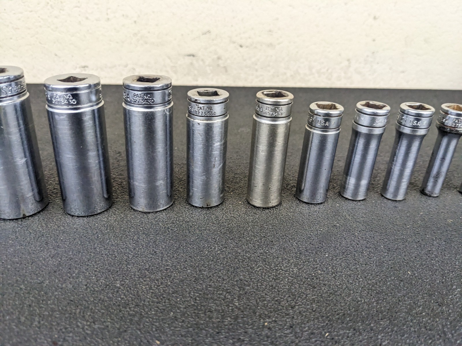 #bo384 Snap on Tools 211SFSY 3/8″ Drive Deep Chrome Socket Set Socket Set