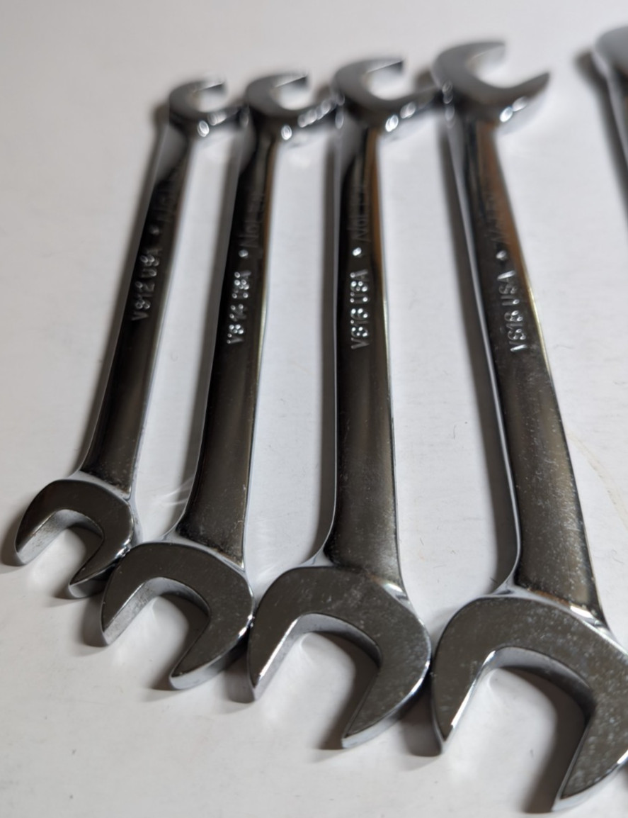 SNAP ON TOOLS 10PC 6-POINT SAE 4 WAY ANGLE OPEN-END WRENCH SET 3/8 – 15/16 USA