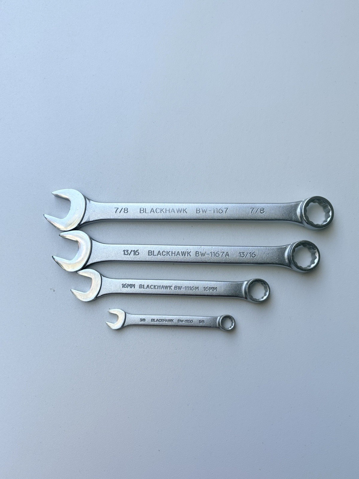 Lot of 4 Blackhawk Combination Wrenches BW-1160 BW-1116M BW-1167 USA Made