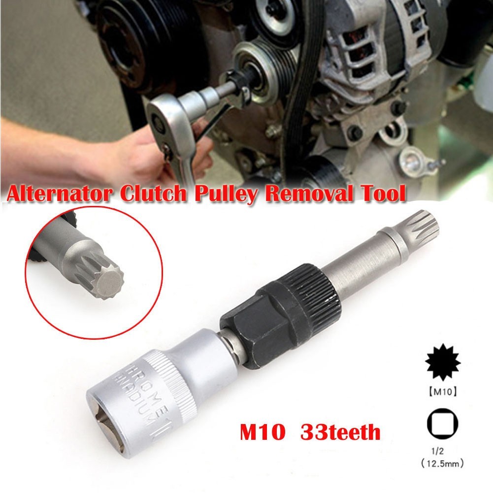 Clutch Pulley Removal Tool Accessory Alternator Black+Silver M10/T50 Metal