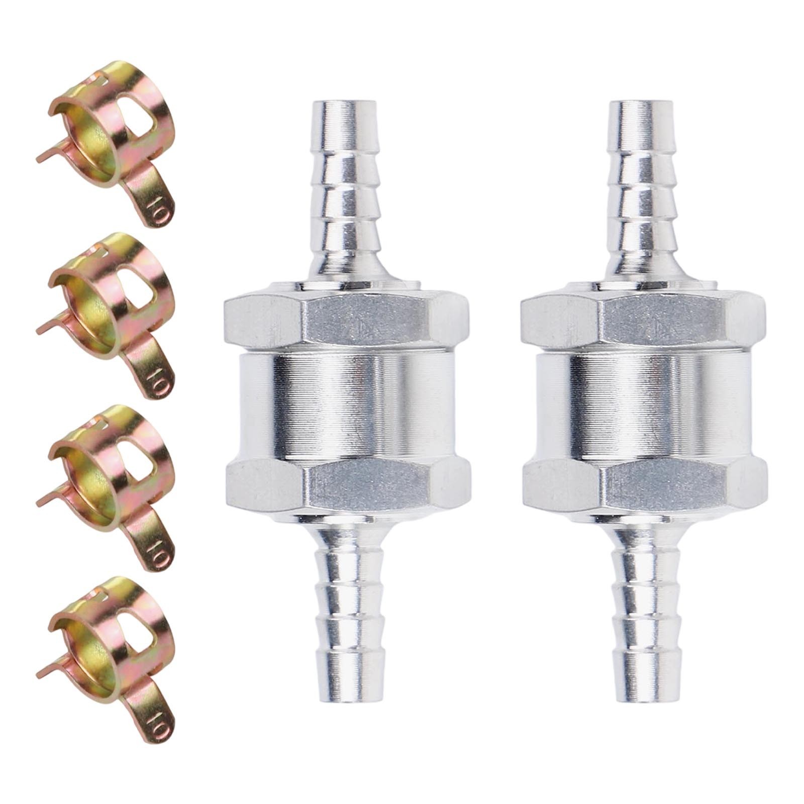 Fuel Check Valve Kit 2x6mm with Hose Clamps for Motorcycles and For cars