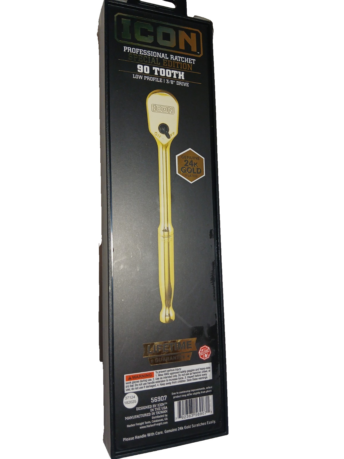 (2@) ICON 3/8″ & 1/4″ Drive Pro Ratchet 24K Gold Plated 90 Tooth Special edition