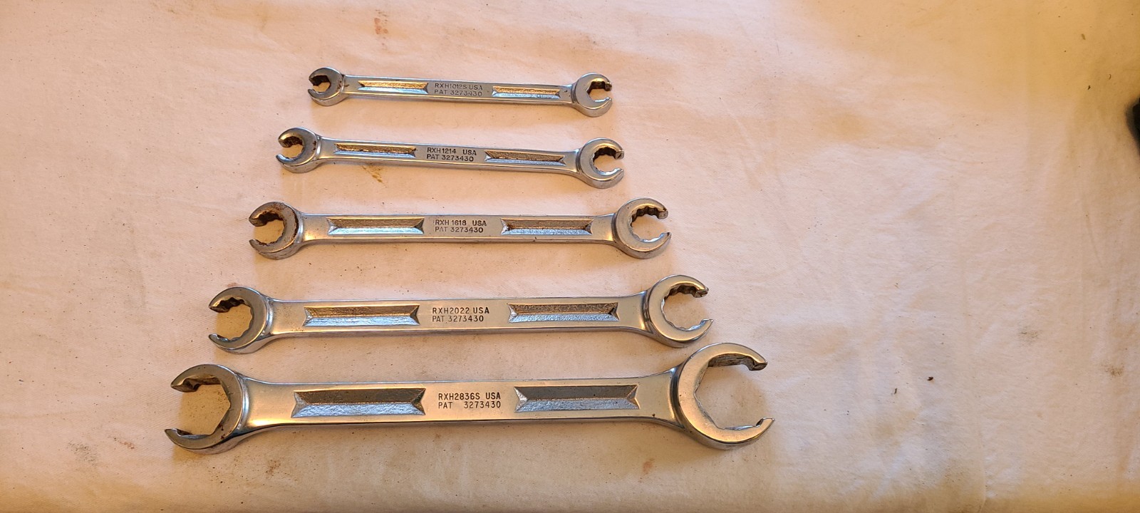 Snap-On 5 Pc. Double End Flare Nut Wrench Set 5/16″-1 1/8″ 12 Point RXH RXH1012S