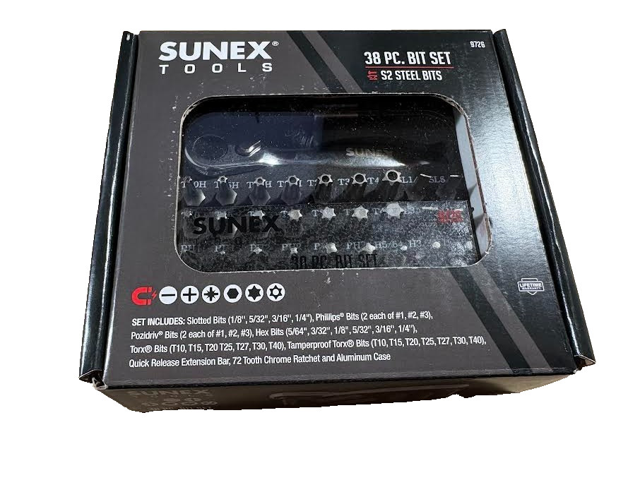 SUNEX MODEL 9726 38 PIECE MINI RATCHET & BIT SET – NEW WITHOUT TAGS