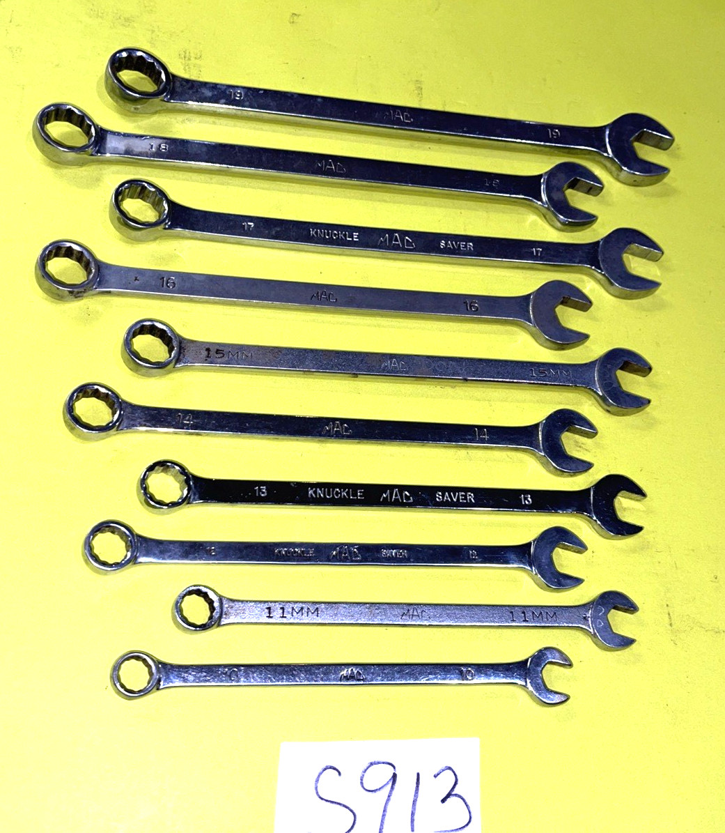 MAC TOOLS 10 PIECE METRIC COMBINATION WRENCH SET 12-POINT