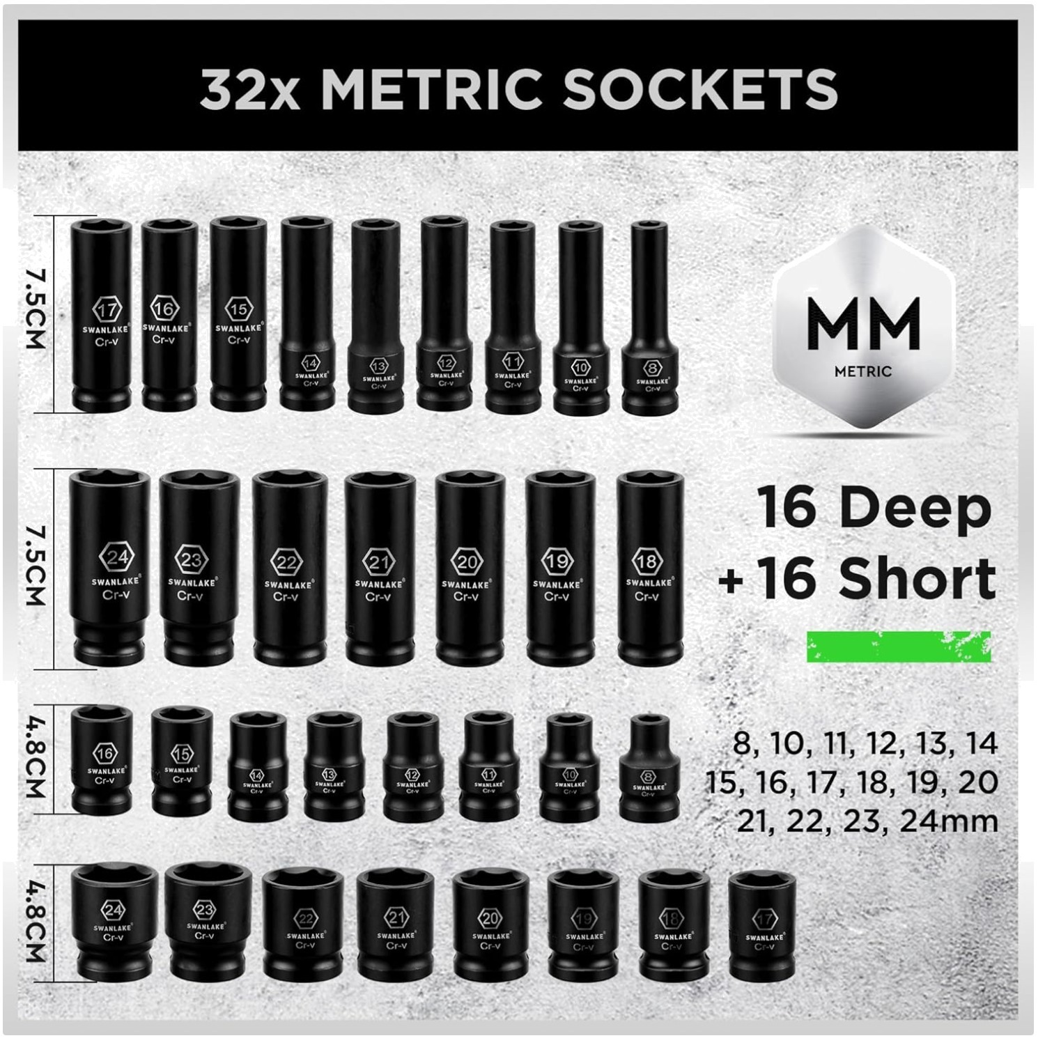 Professional 1/2″ Drive Impact Socket Set, 66-Piece