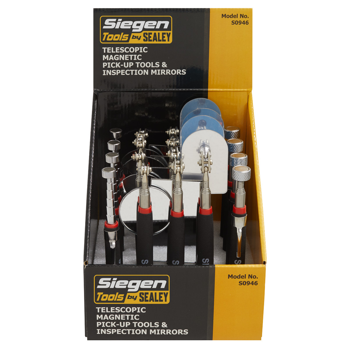 Sealey Telescopic Magnetic Pick-Up Tools & Inspection Mirrors – Box of 20 S0946