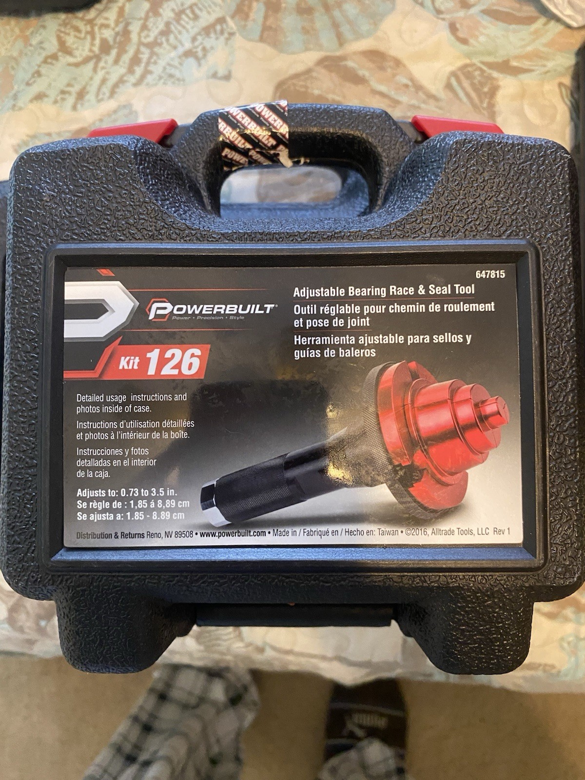 Powerbuilt Adjustable Bearing Race & Seal Tool Kit 126 647815 Sealed Like New