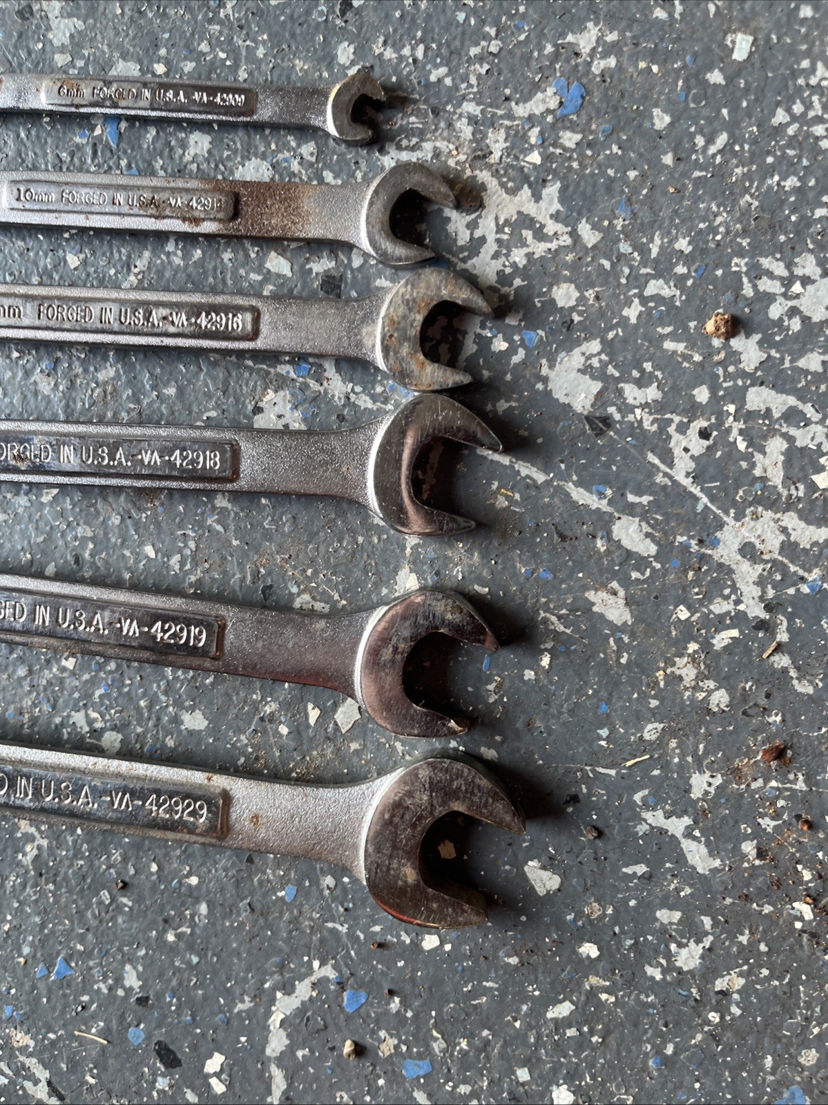 Vtg Craftsman 6 Pc Metric Combination Wrench Set 6 10 12 14 15 17 MM -VA- Series