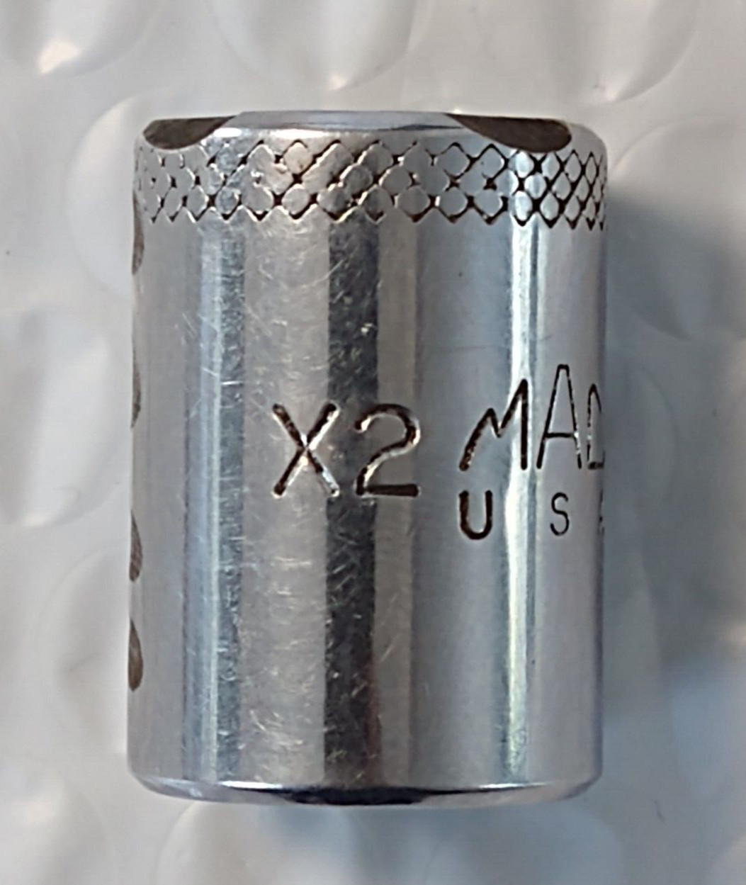 MAC TOOLS X2-14MM. 3/8″ DRIVE, 14MM. SOCKET, SHALLOW, 12 POINT *KNURLED*