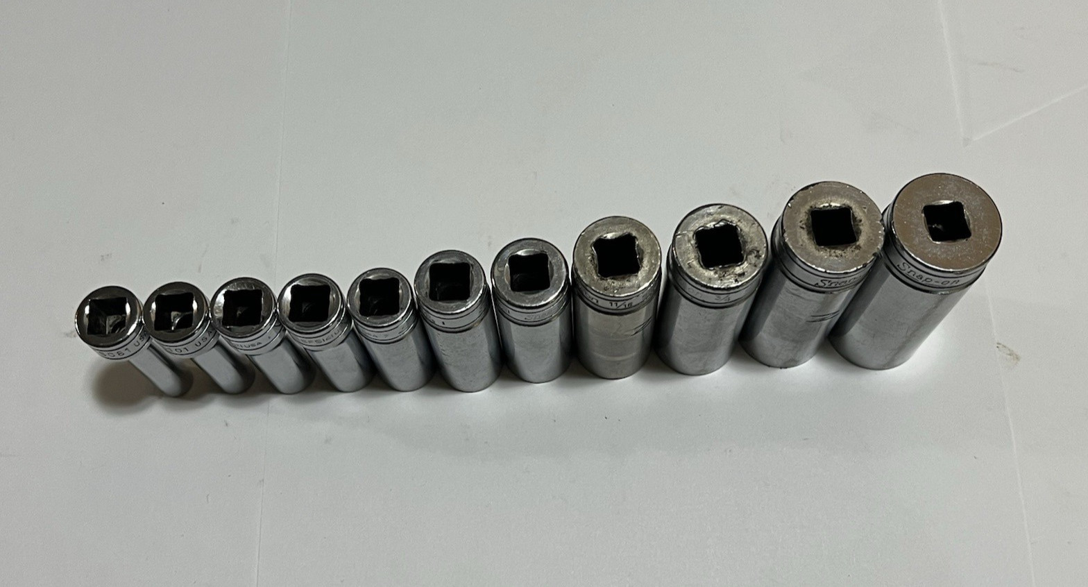 Snap On 211SFSY 3/8 Drive SAE Deep 6 Point Chrome Socket Set 11 pc 1/4 – 7/8