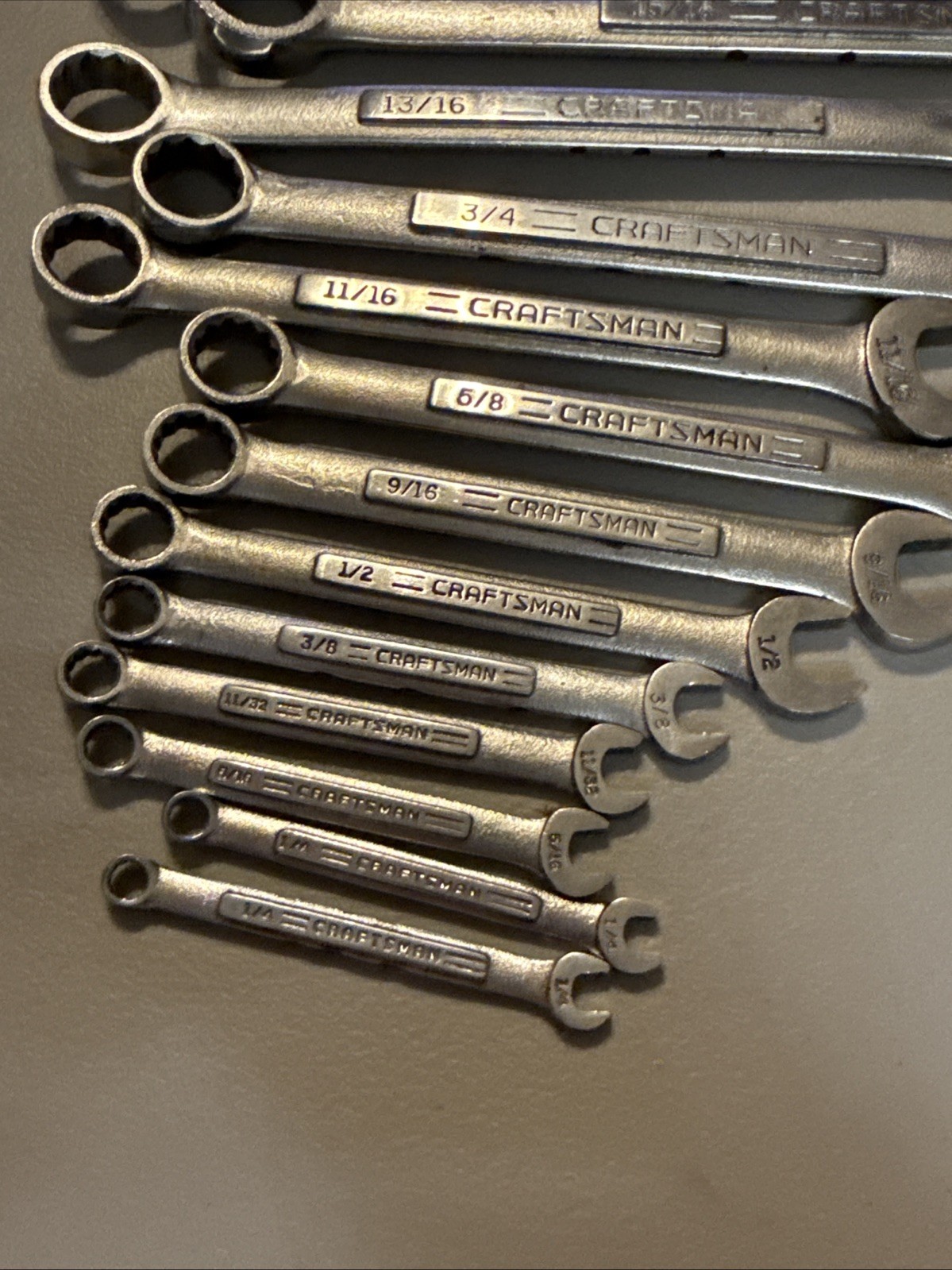 VTG Craftsman USA 21 PC Combination Wrench Set 12Pt Metric SAE VV Series