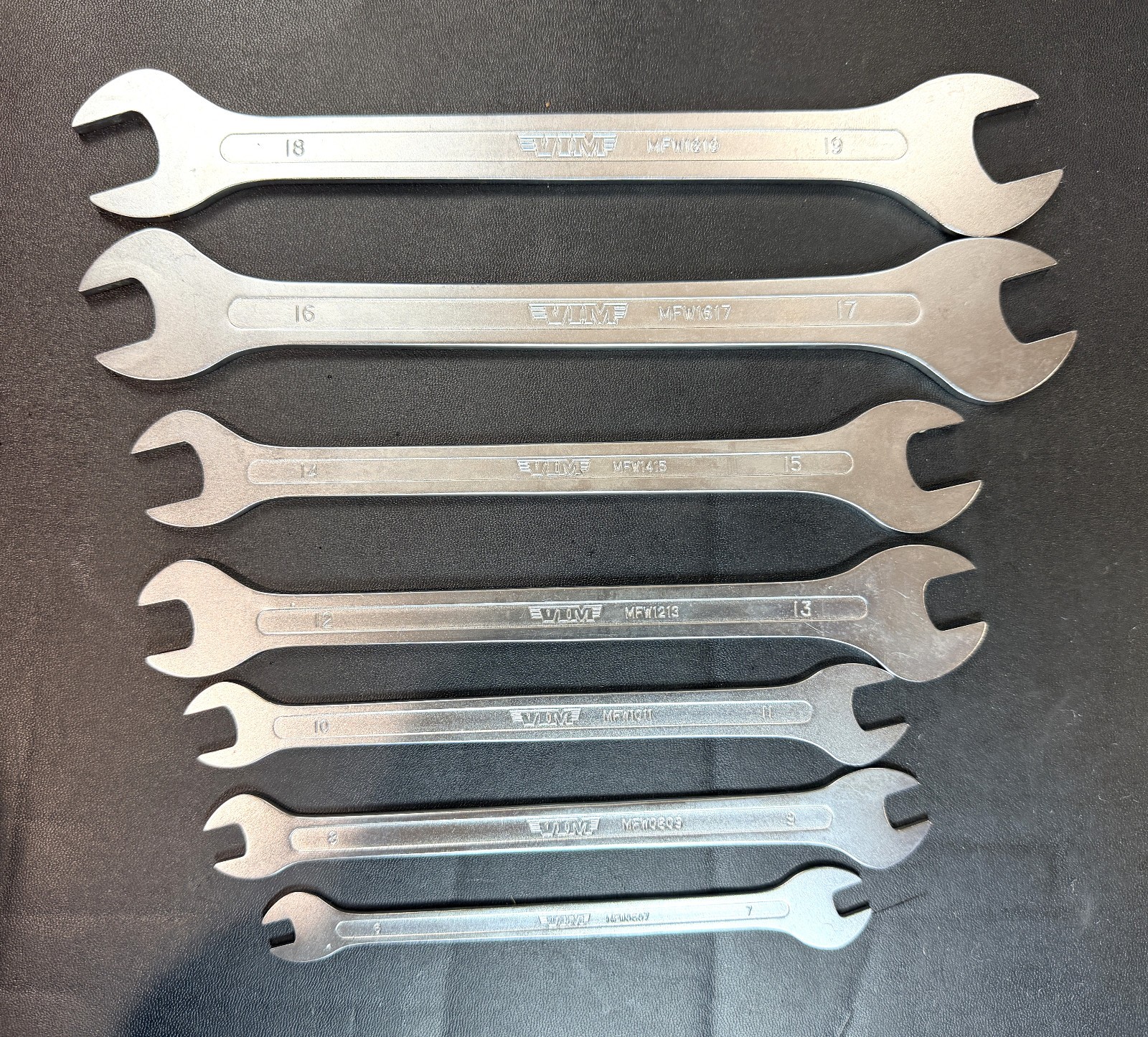 VIM Tools VIMMFW100 7-Piece Metric Flat Thin Wrench Set , 6mm to 19mm