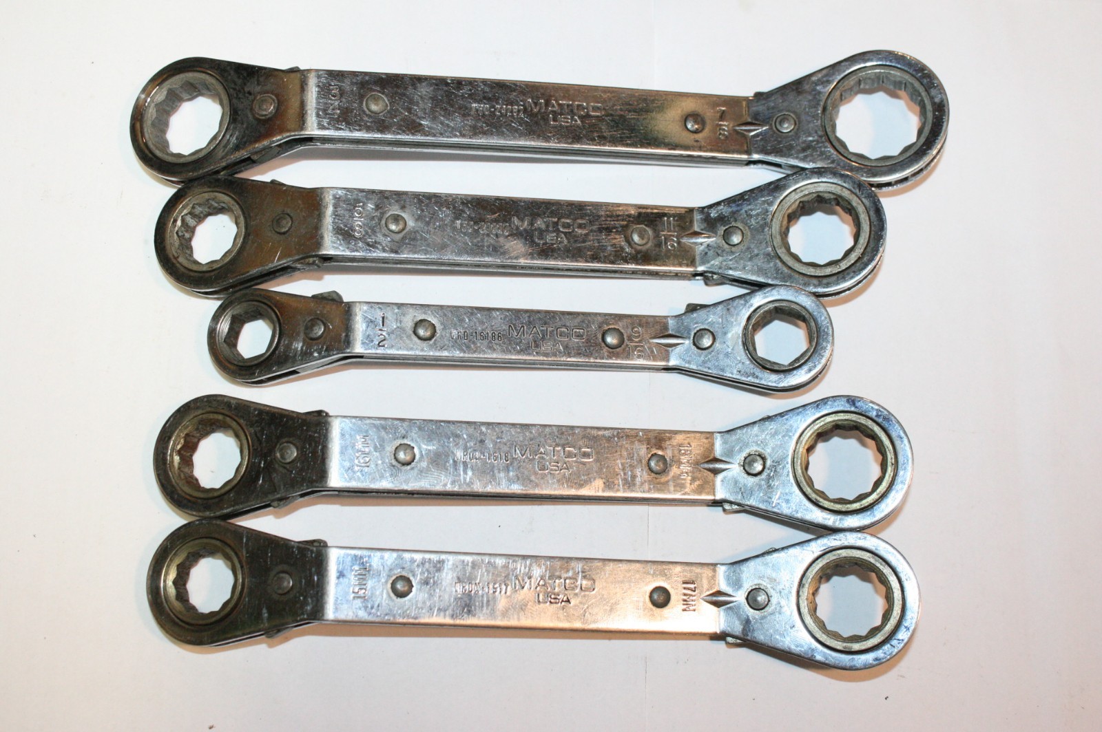 MATCO TOOLS RATCHETING BOX END 12-POINT 6-POINT MM & SAE OFFSET WRENCH SET USA