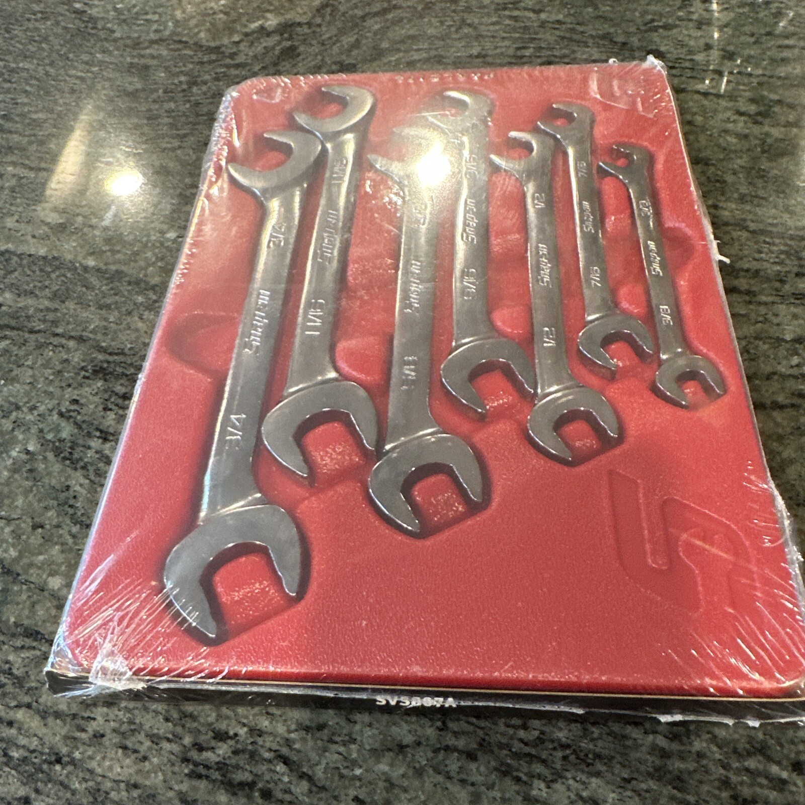 Snap On svs807a 3/8-3/4″ 7 pc flank drive plus four way angle head wrench set