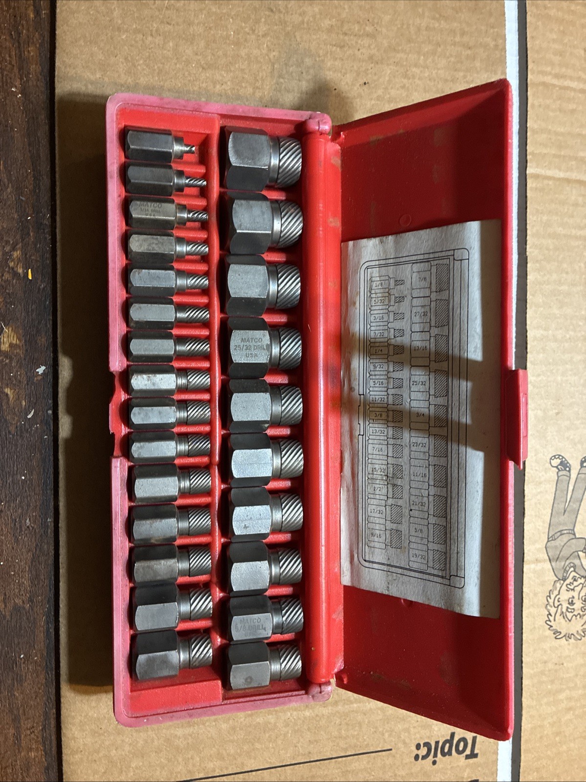 Matco Tools Screw Extractor Set SEXS25 5/32”7/8″ 24 Pieces Hexagonal Head Read D