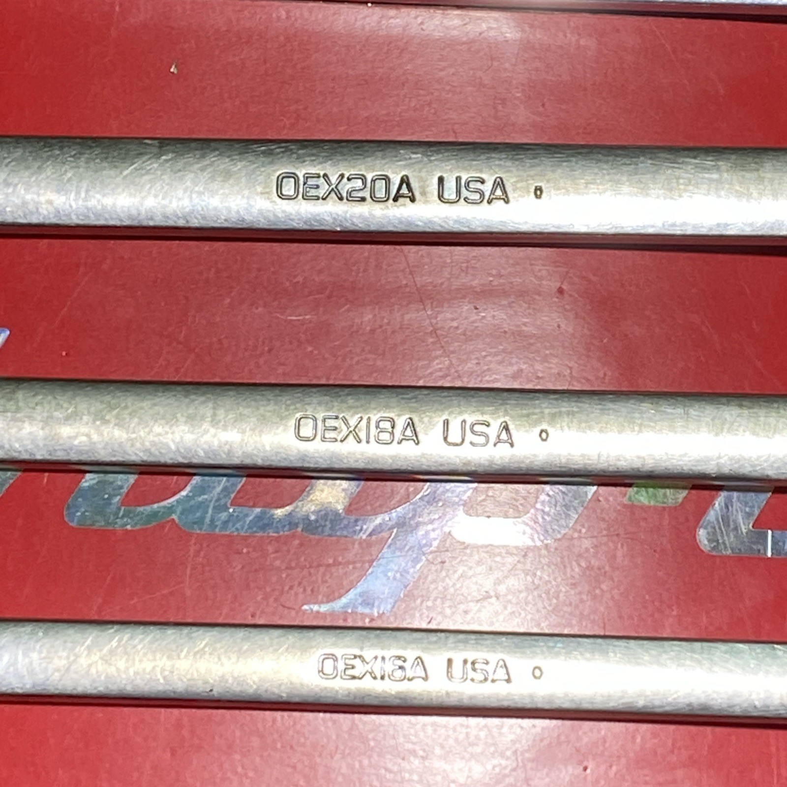 Vintage Snap-On USA 6pc SAE OEX30A, 26, 22, 20, 18, 16 Comb. Wrench Set 12 Point