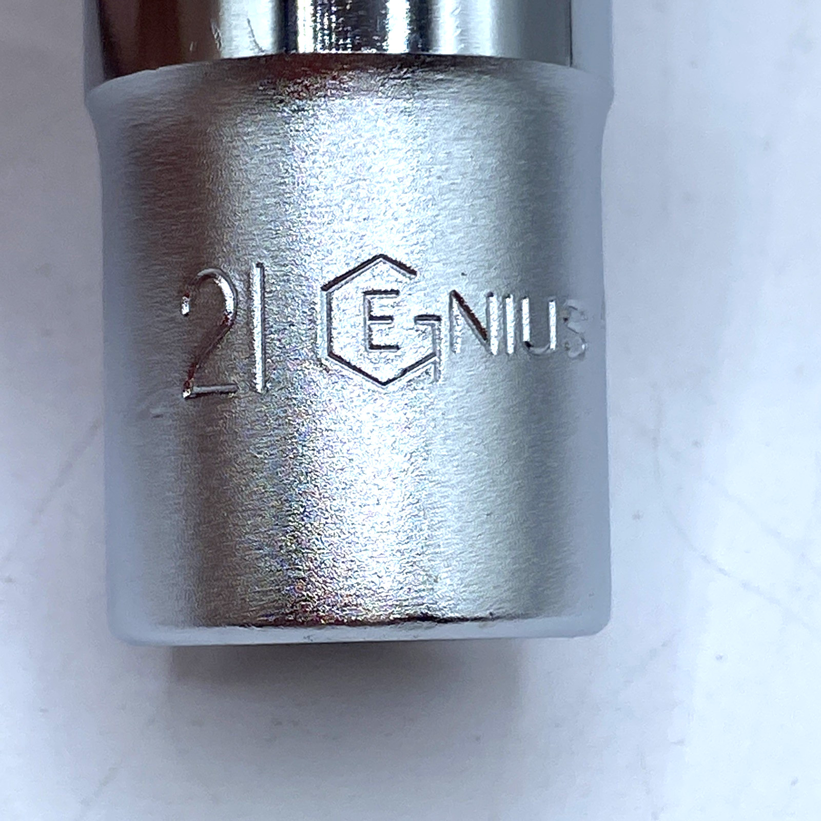 Deep Socket 21 mm X 1/2 in. drive Metric 12 Point Chrome Genius NEW