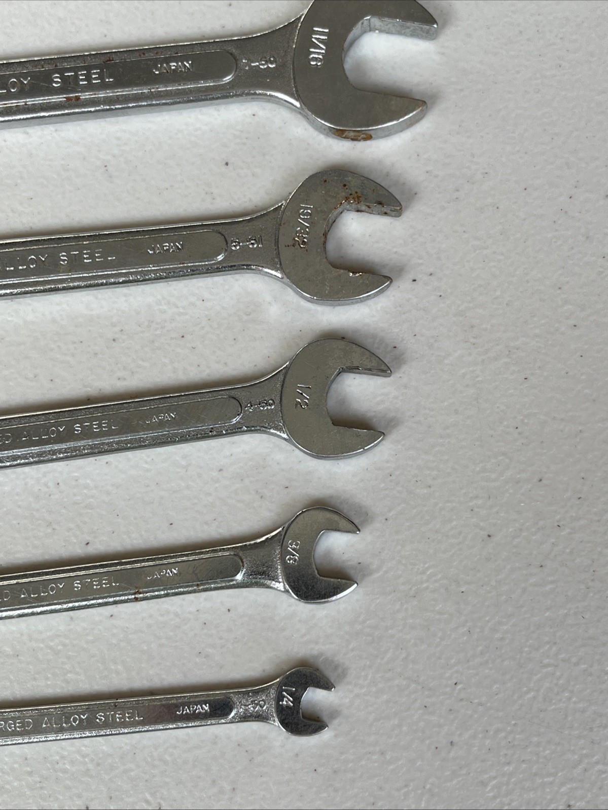 KMC Japan 5pc Metric Open Ended Combination Wrench Set: 1/4” – 3/4”