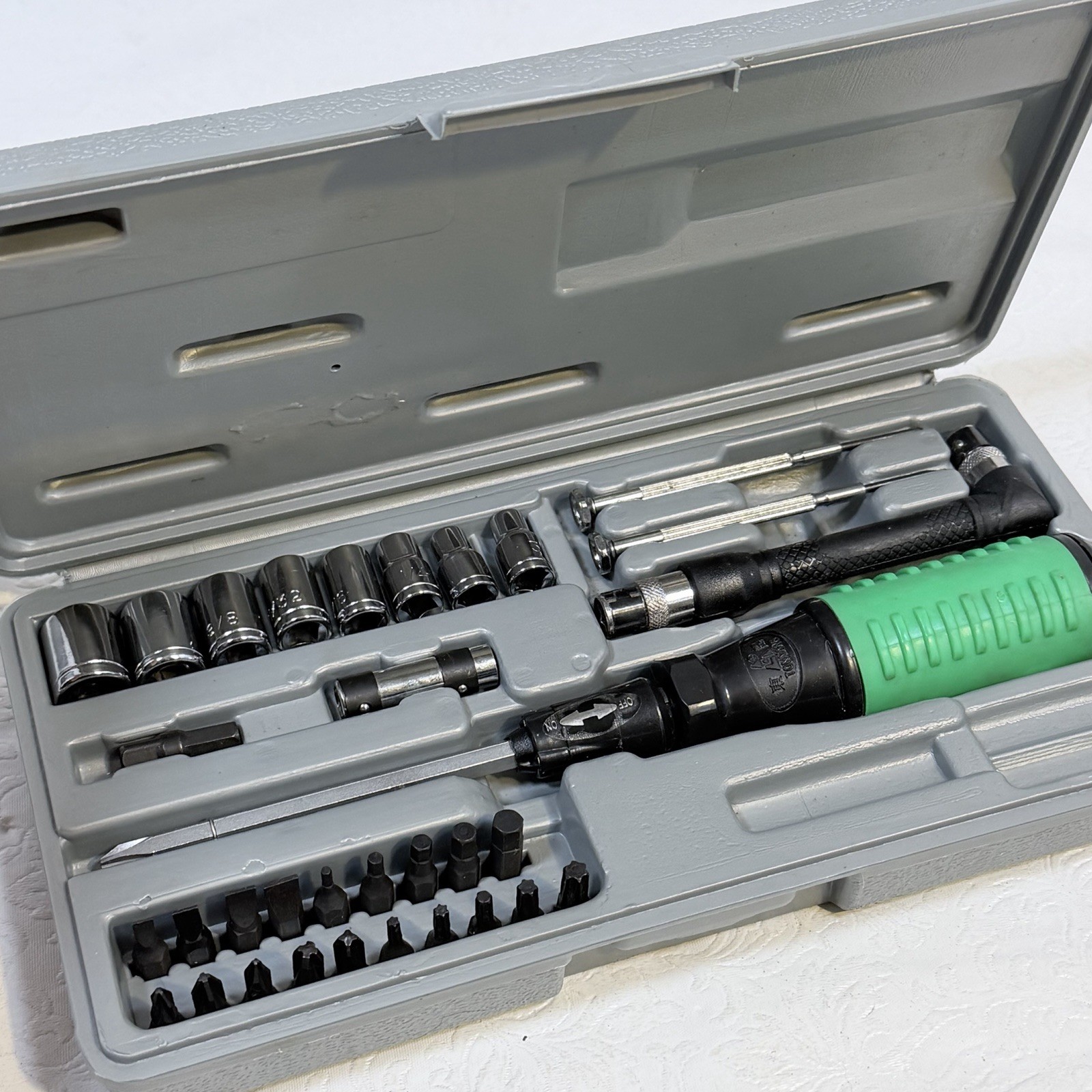 Vintage Tonyang Multi Tool Set Screwdriver w Screw Tips and Socket Set Taiwan