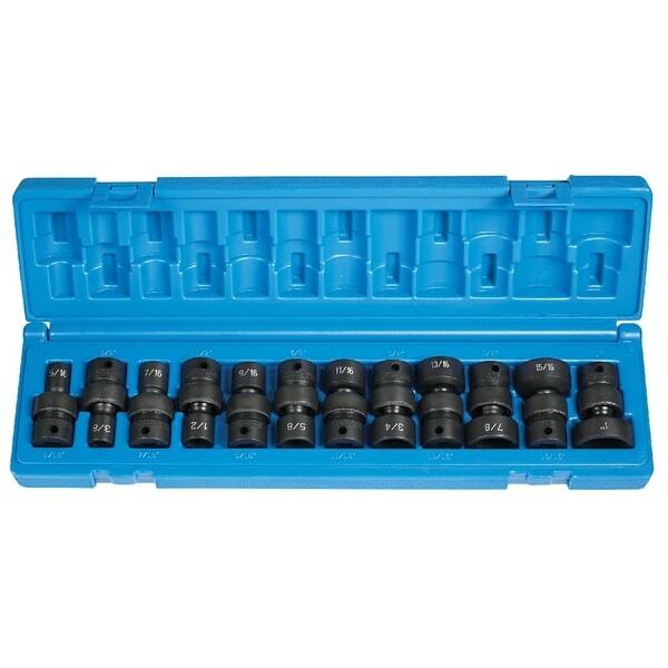 GREY PNEUMATIC 1212U 3/8″ Drive 6 Point 12 Piece Standard Length Frac. Univ Set