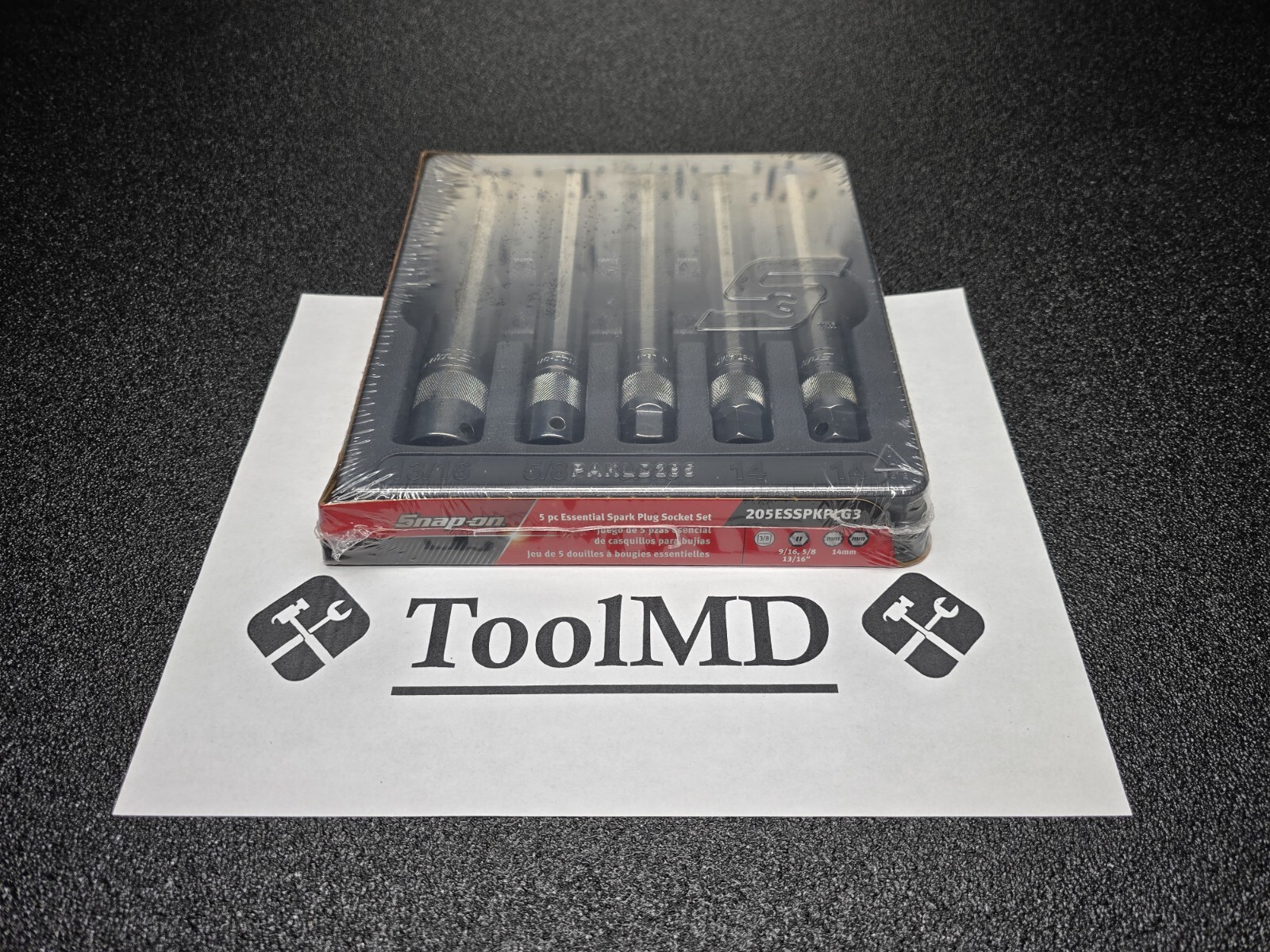 Snap-on Tools NEW 5pc 3/8″ Drive Essential #3 Spark Plug Socket Set 205ESSPKPLG3