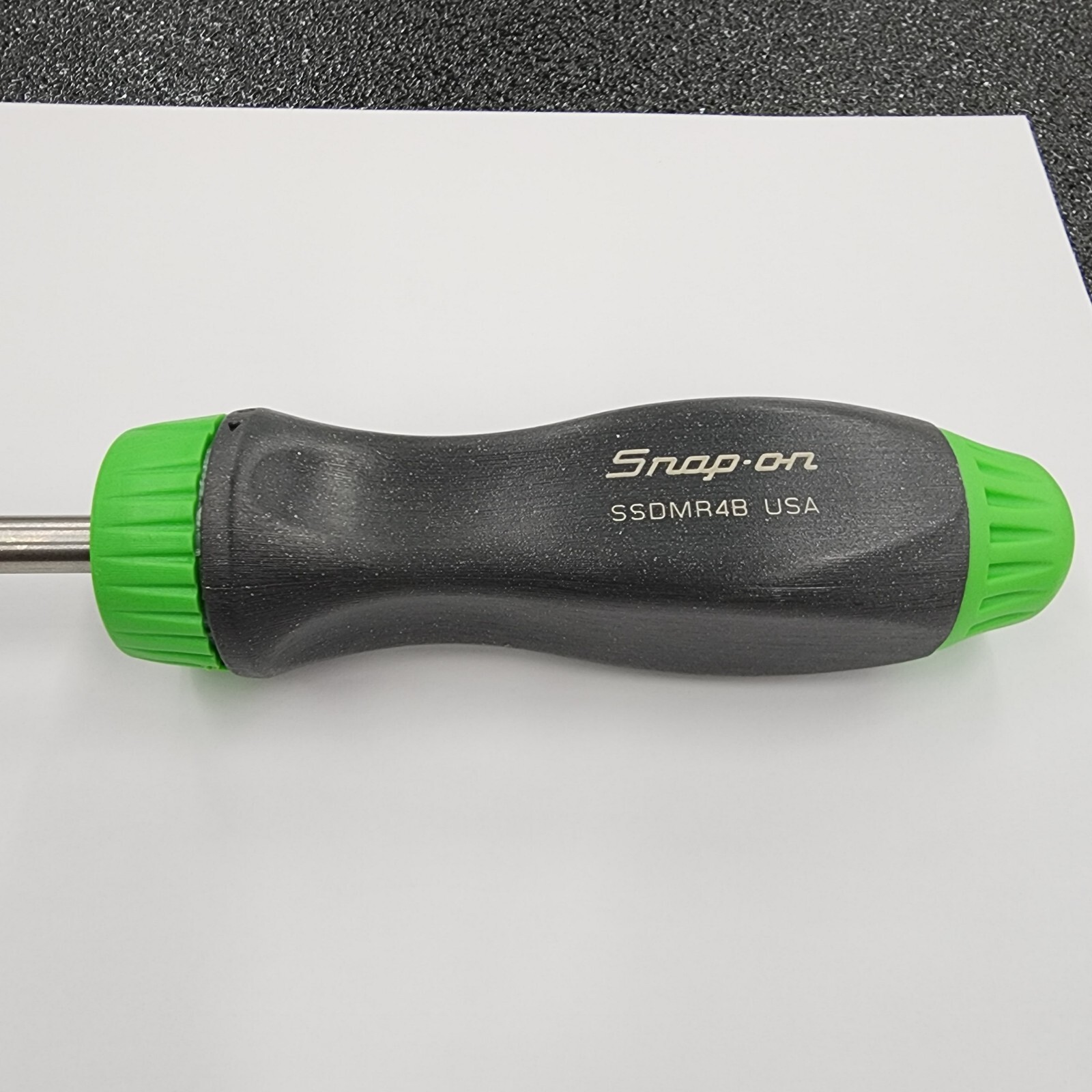 Snap-on Tools USA RARE DARK TITANIUM & GREEN Ratcheting Screwdriver SSDMR4BDT