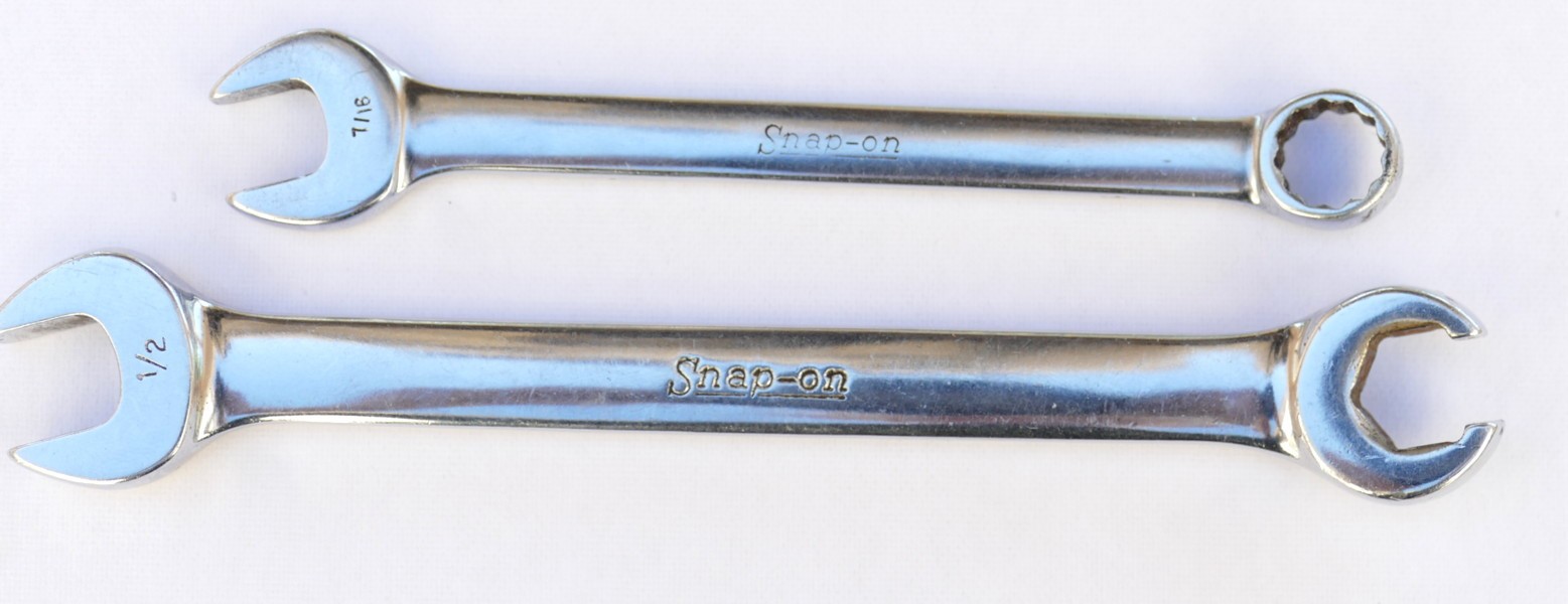 Snap-On Tools RXS16 1/2″ Open End & Flare + OEX14 12pt Point 7/16″ Combination