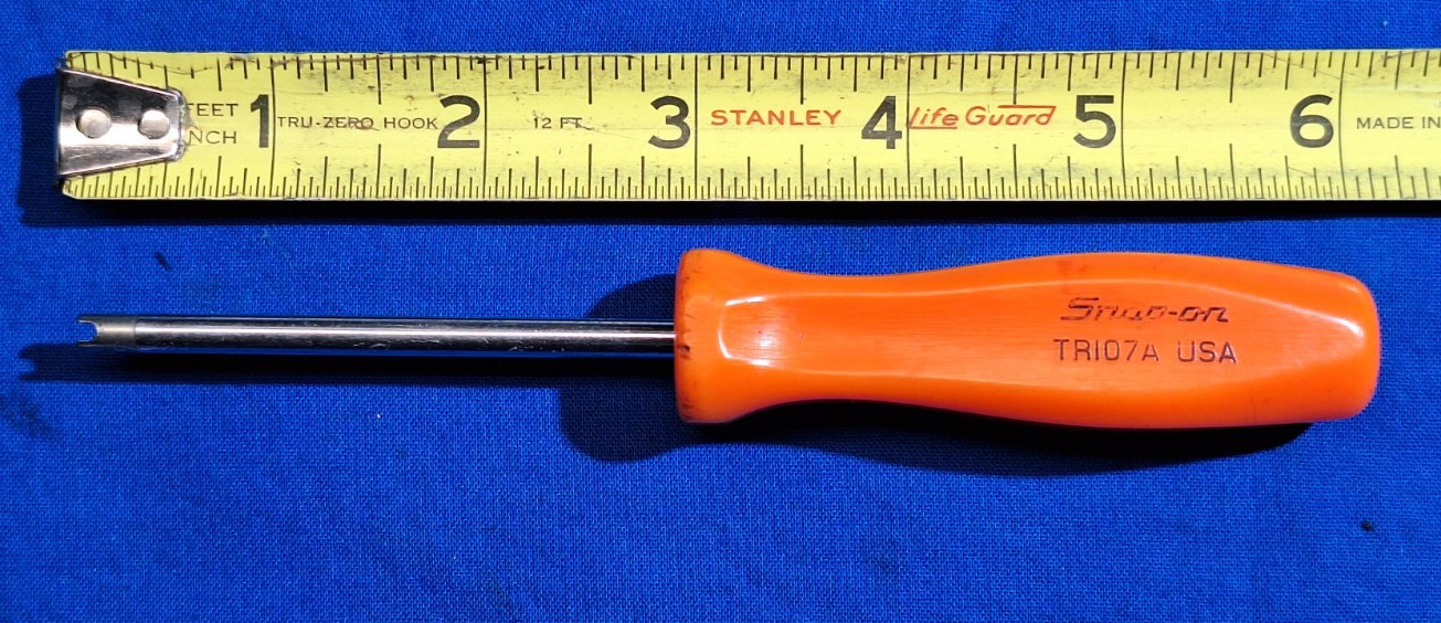 Snap-On TR107A Tire Valve core remover tool hard ORANGE handle
