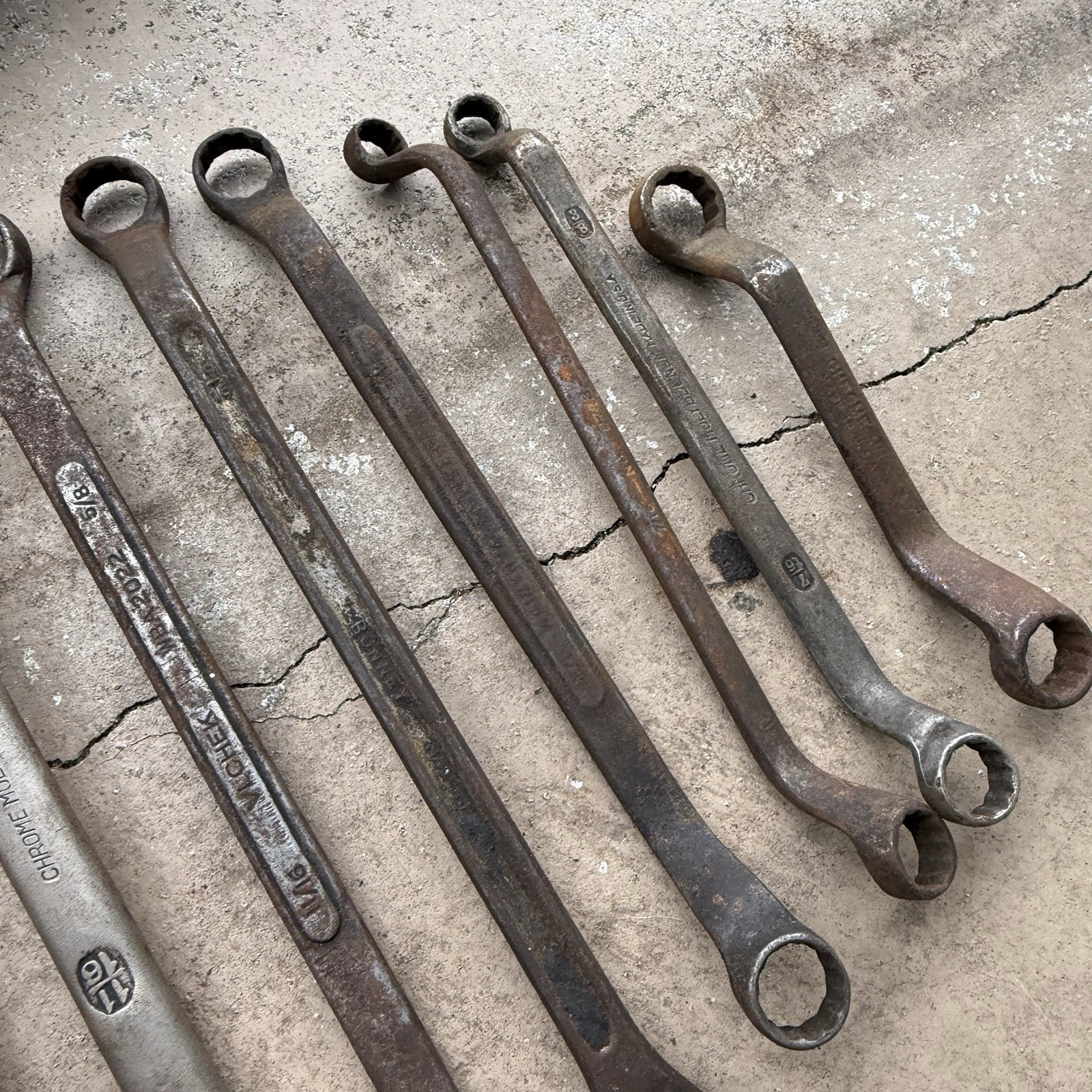 Vintage Offset Box End Wrenches (Lot Of 22) Various Brands & Sizes – Made In USA