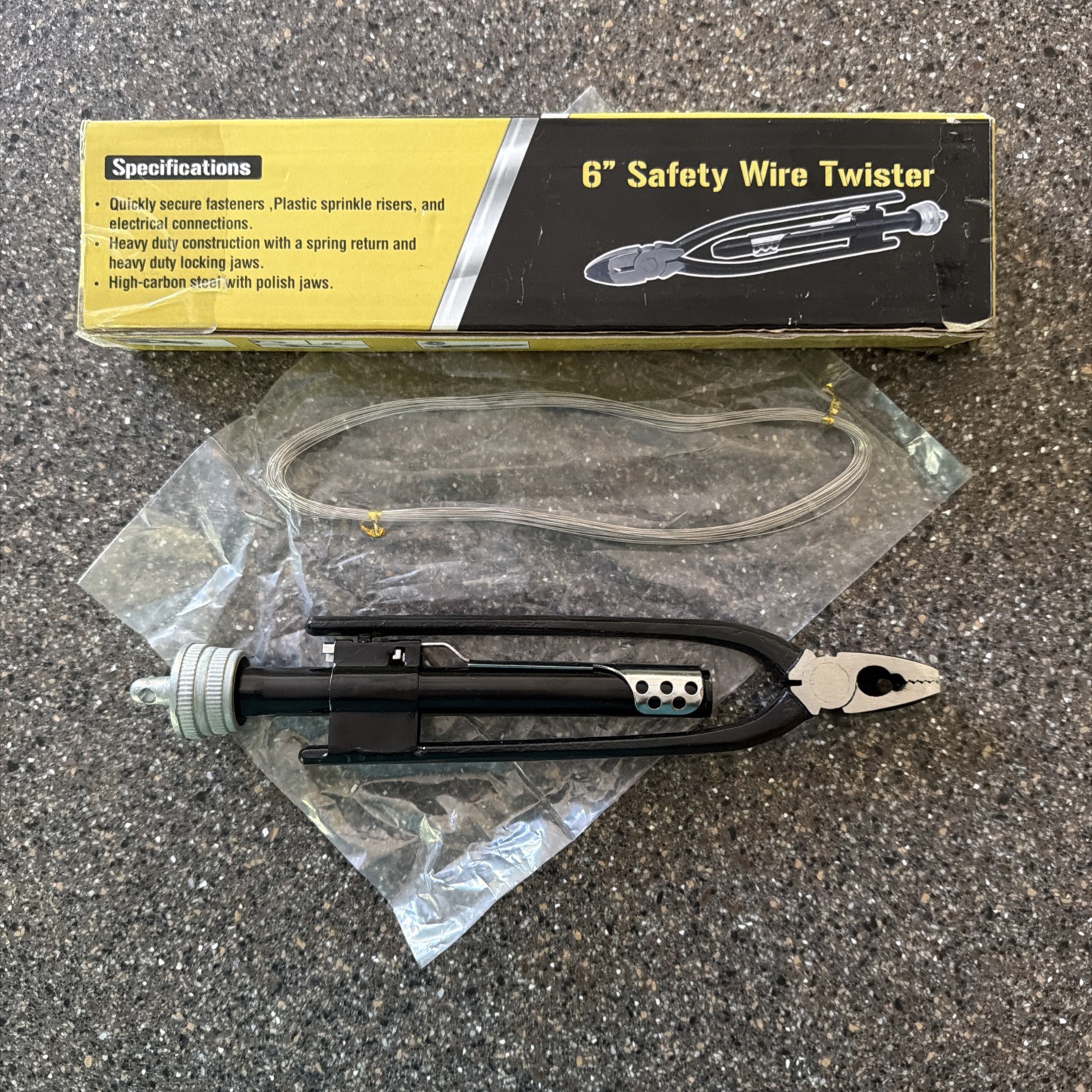 Safety Wire Twister Pliers – 6 Inch – with Wire – New in Box!!