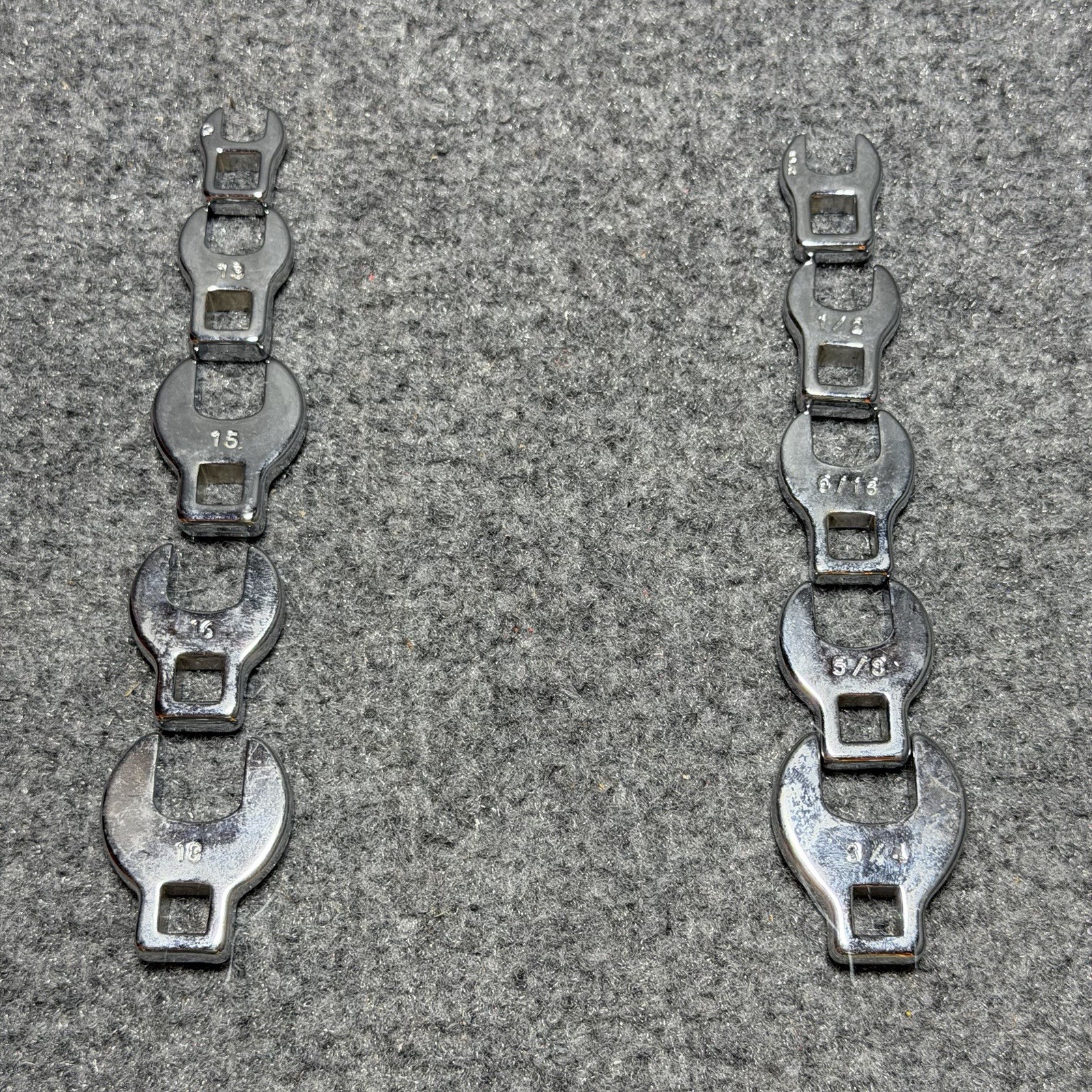 Tools Crowfoot Ratchet Wrench Set SAE & METRIC 3/8 Drive – Chrome Finish – Read