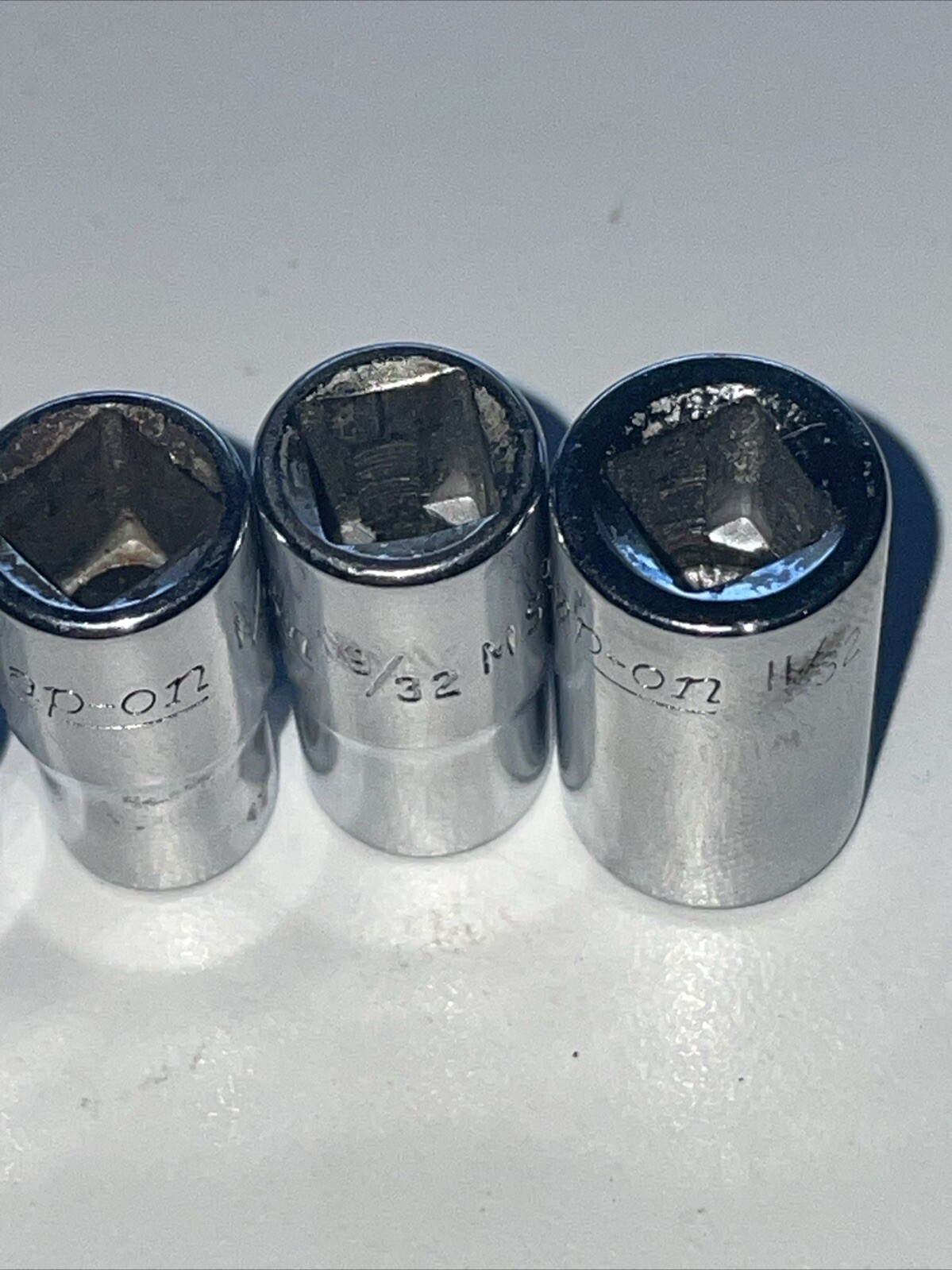 Snap-On Tools 1/4″ Drive 6 pt 12pt SAE Socket lot of 5 mv msv 3/16” – 11/32”