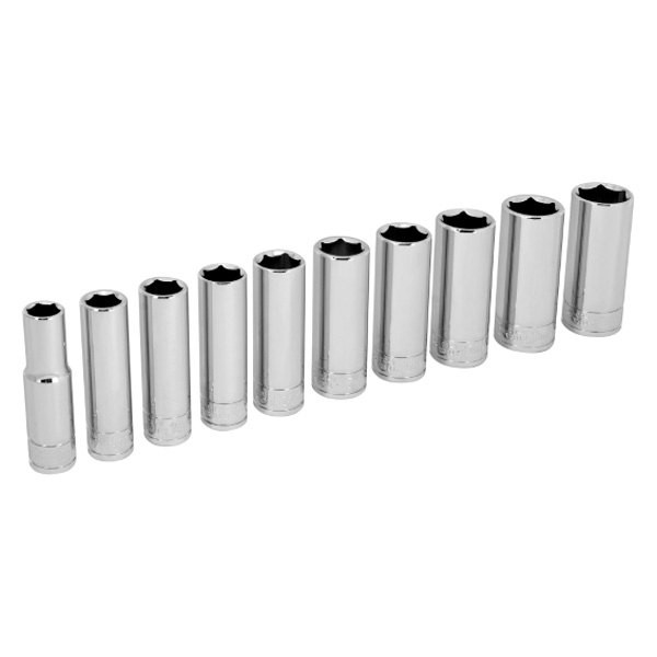 Performance Tool 3/8″ Drive 6-Point Metric Deep Socket Set 10 Pieces