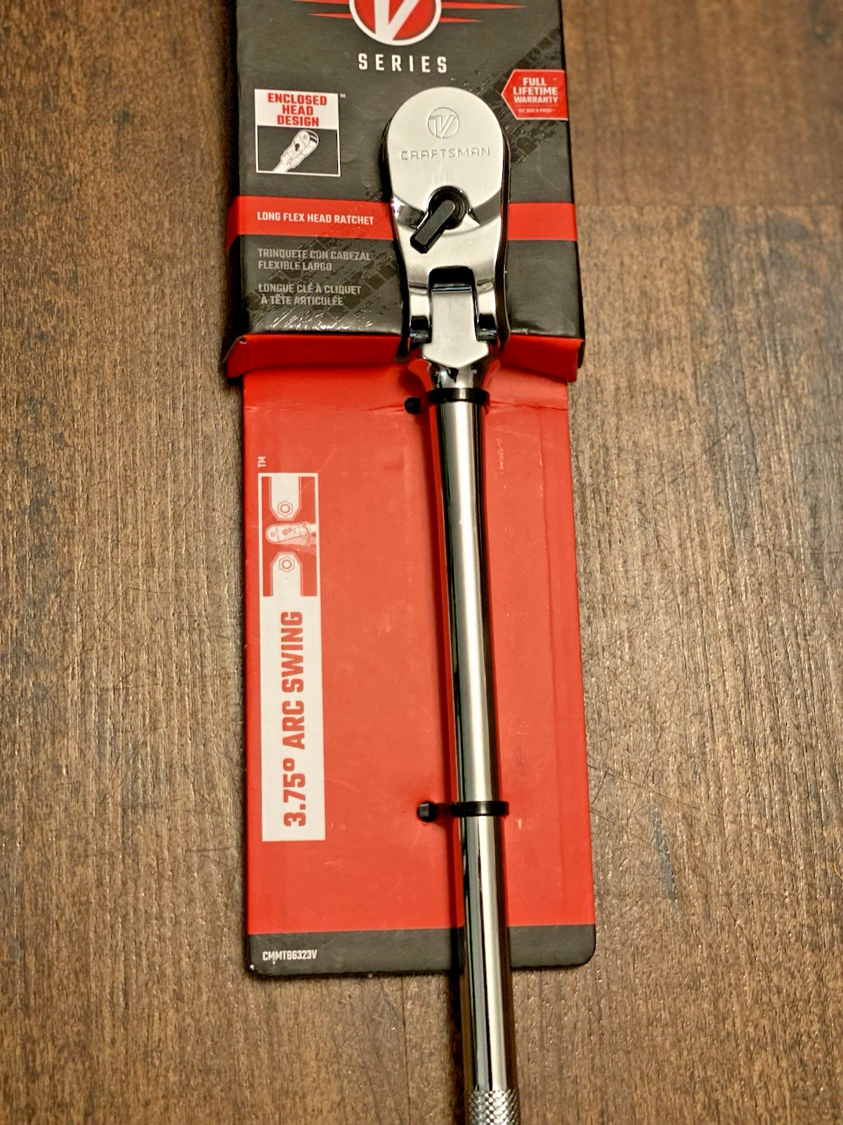 Craftsman V-Series 3/8″ Drive 96T Long Handle Flex Head Ratchet CMMT86323V New