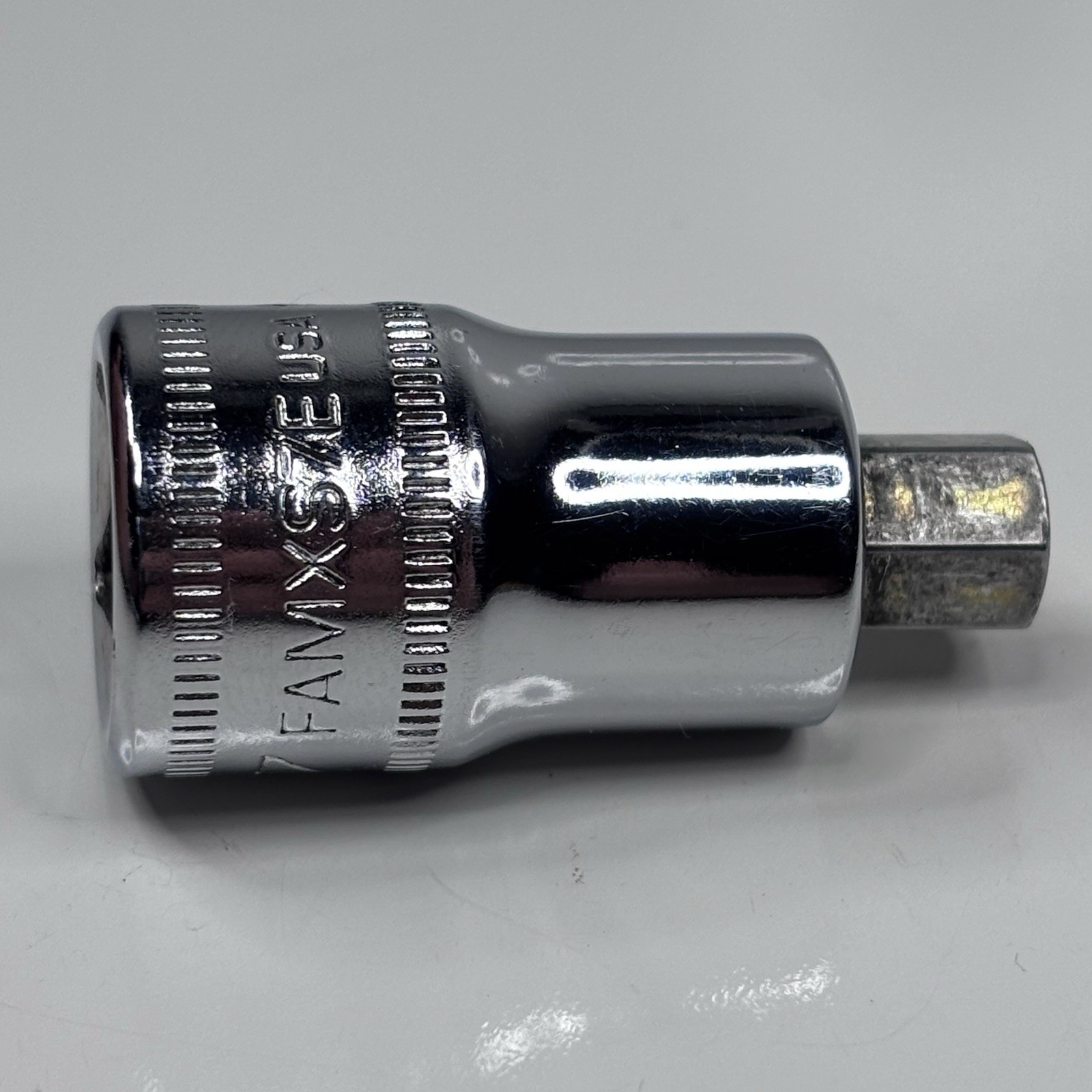 Snap On Tools FAMXS7E 3/8 Dr Metric 7mm Stubby Hex Socket Driver USA 2002 VGC